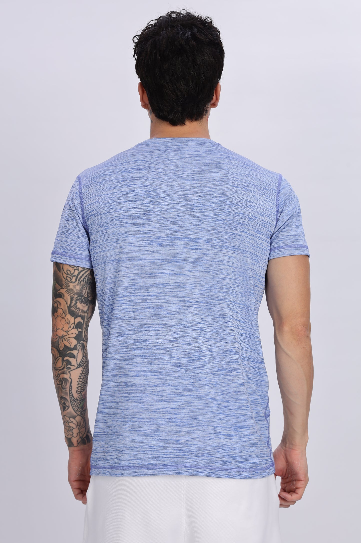 Men's Sky Blue Active Wear Half Sleeve T-shirt