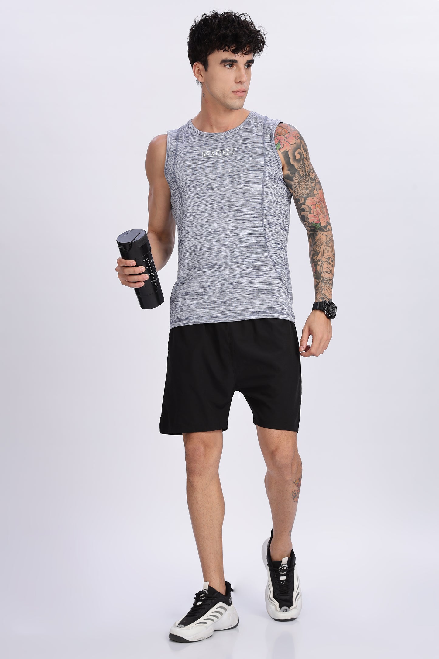 Men's Grey Active Wear SandoTshirt