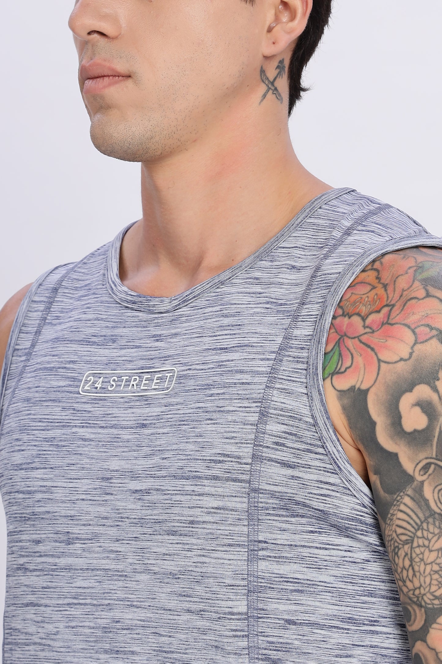 Men's Grey Active Wear SandoTshirt