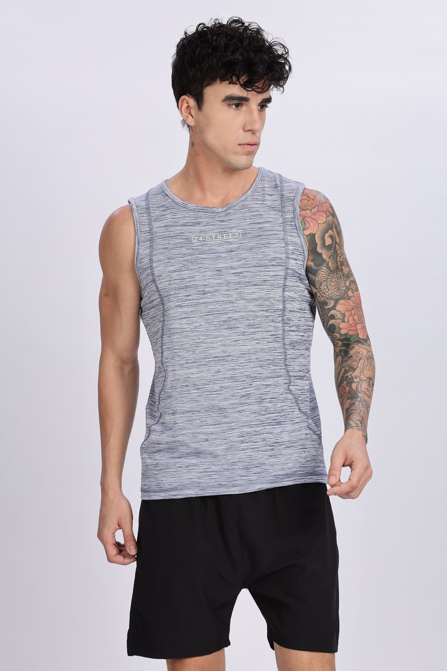Men's Grey Active Wear SandoTshirt