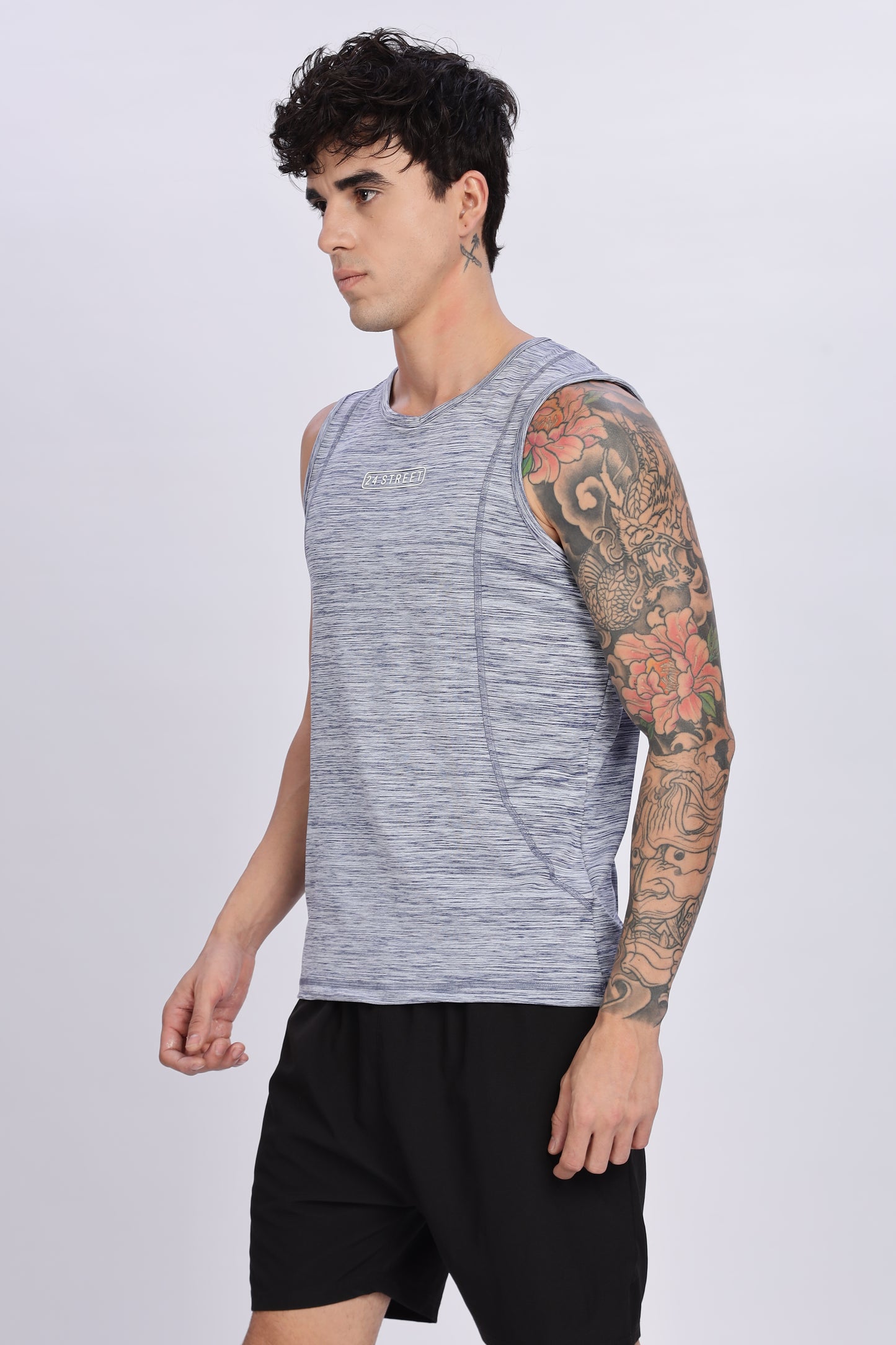 Men's Grey Active Wear SandoTshirt