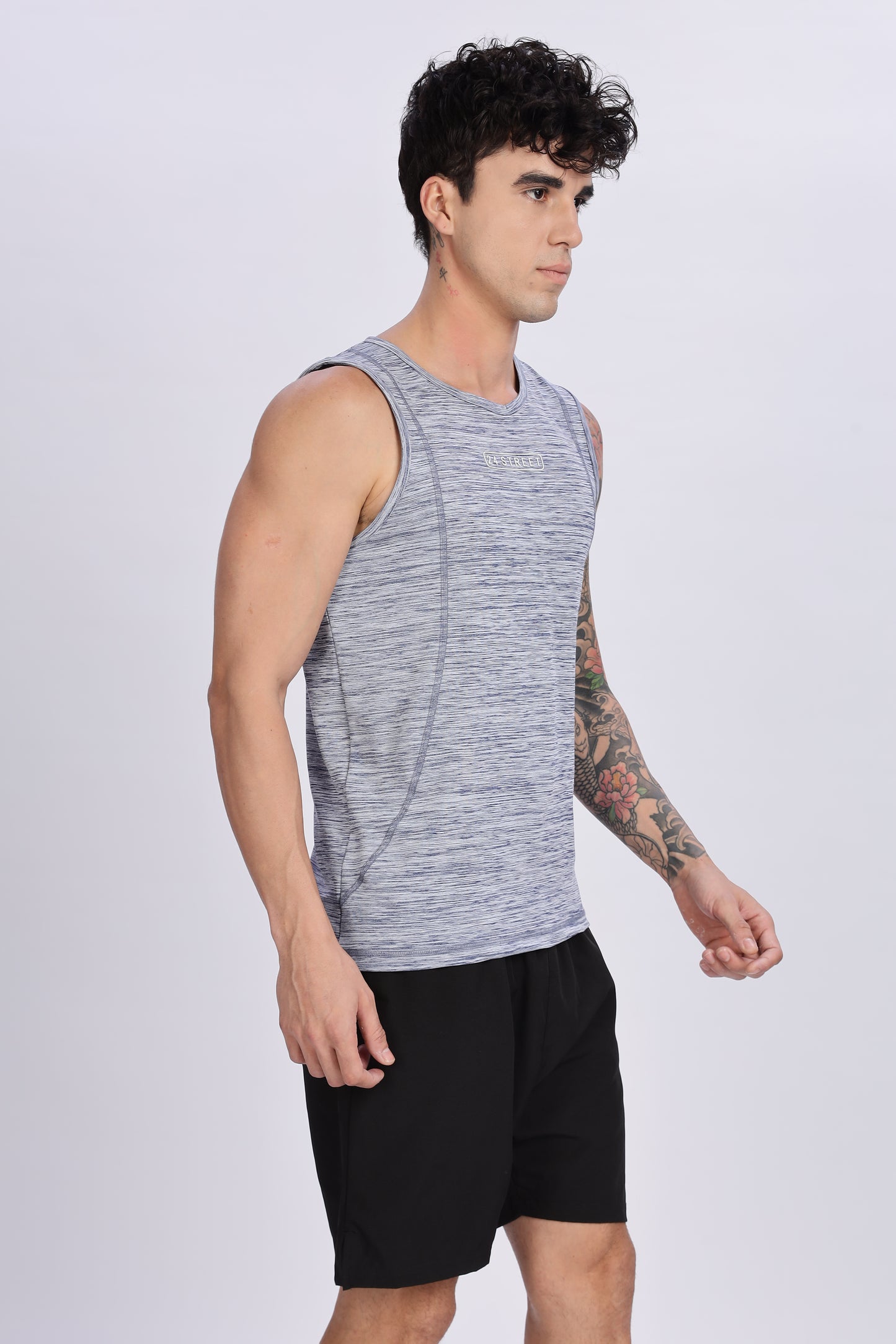 Men's Grey Active Wear SandoTshirt