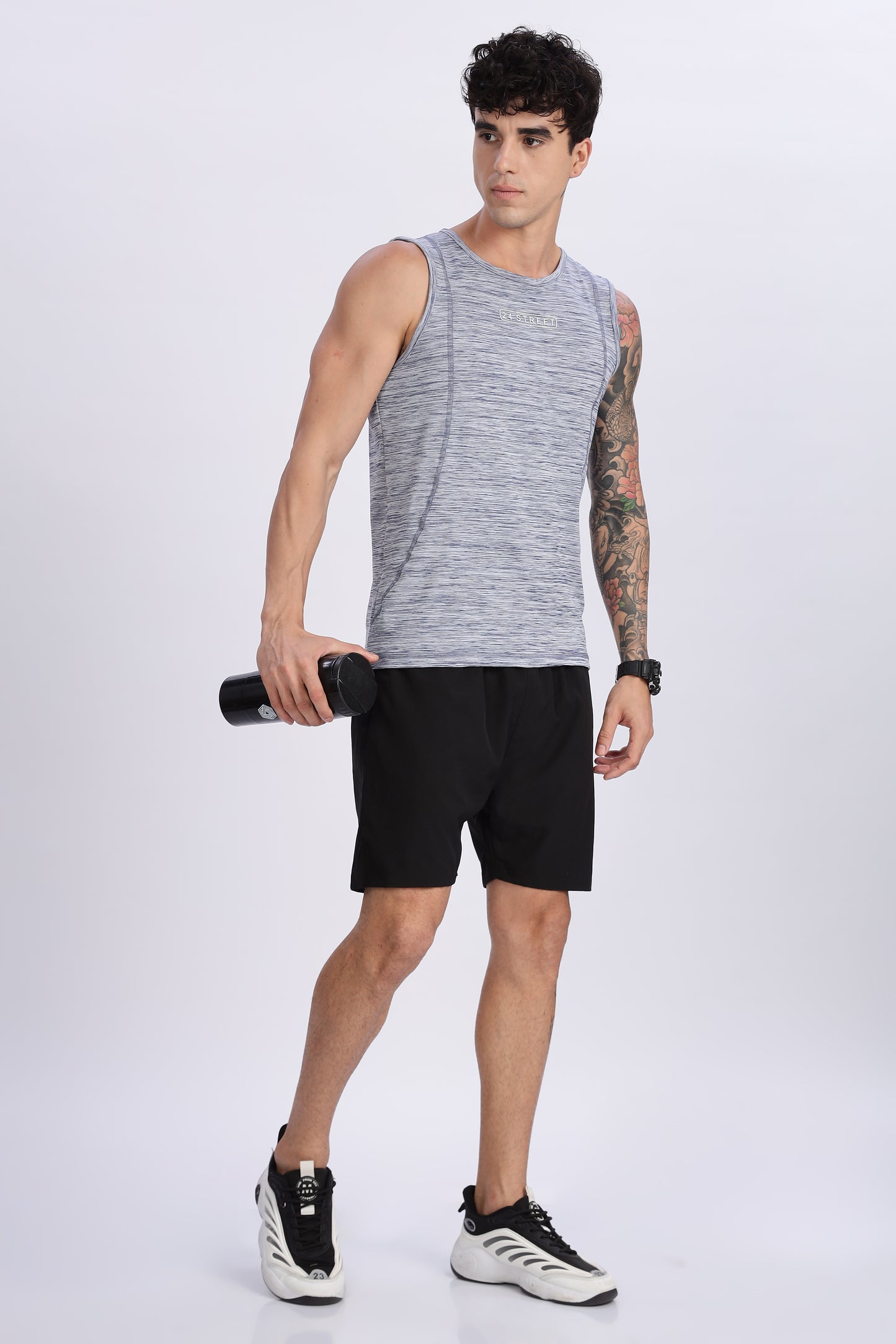 Men's Grey Active Wear SandoTshirt