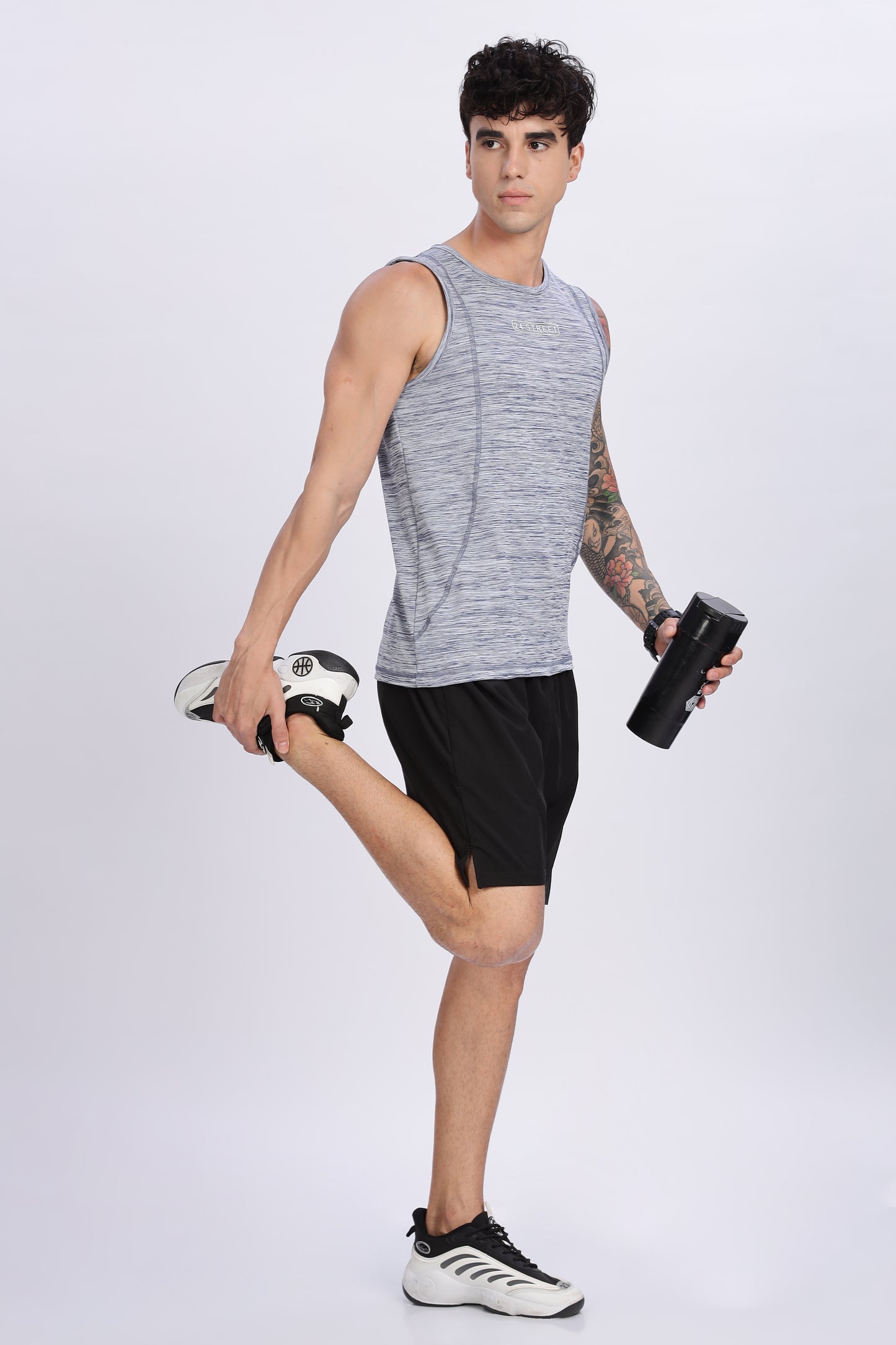 Men's Grey Active Wear SandoTshirt