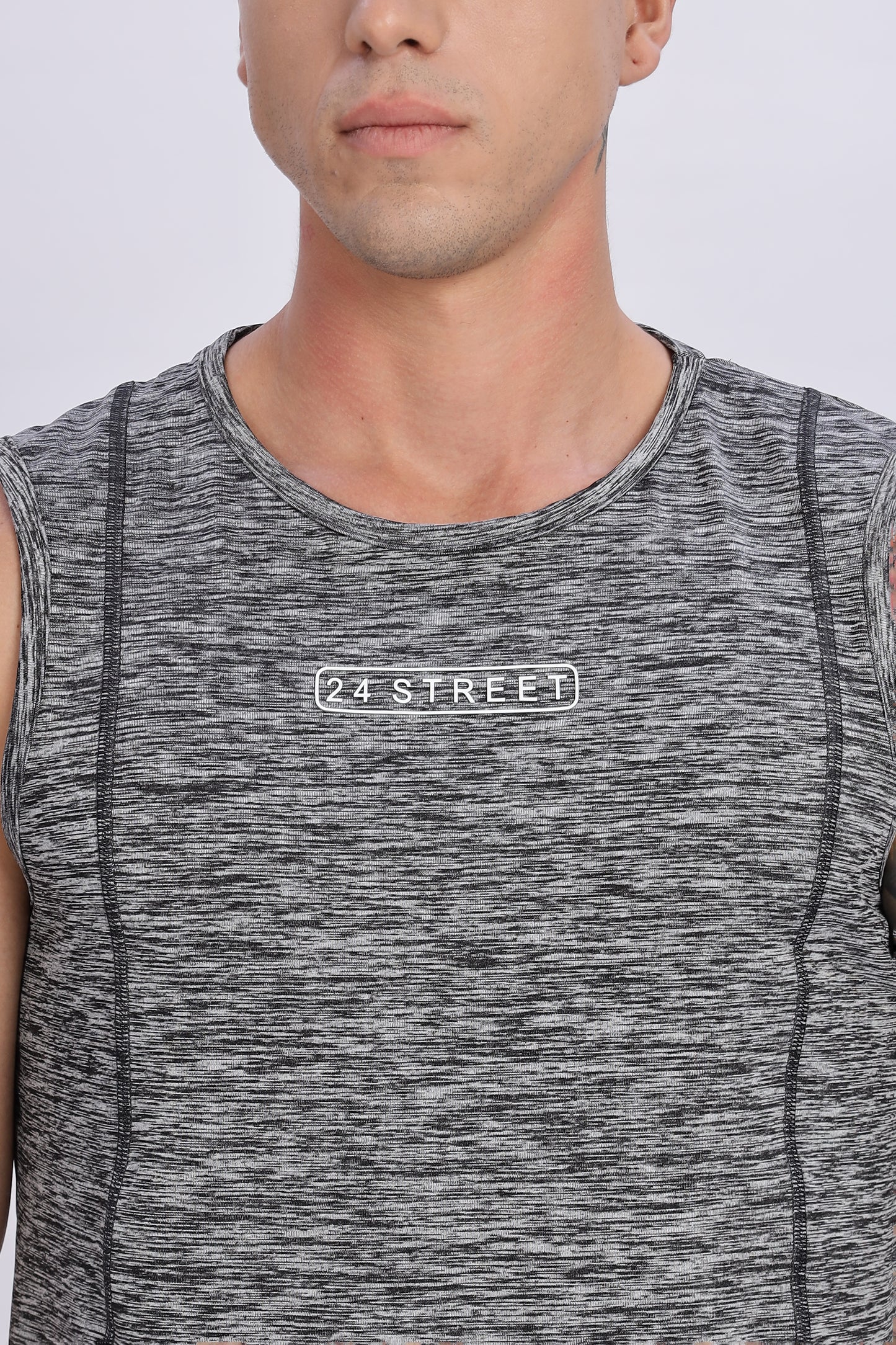 Men's Steel Grey Active Wear Sando Tshirt