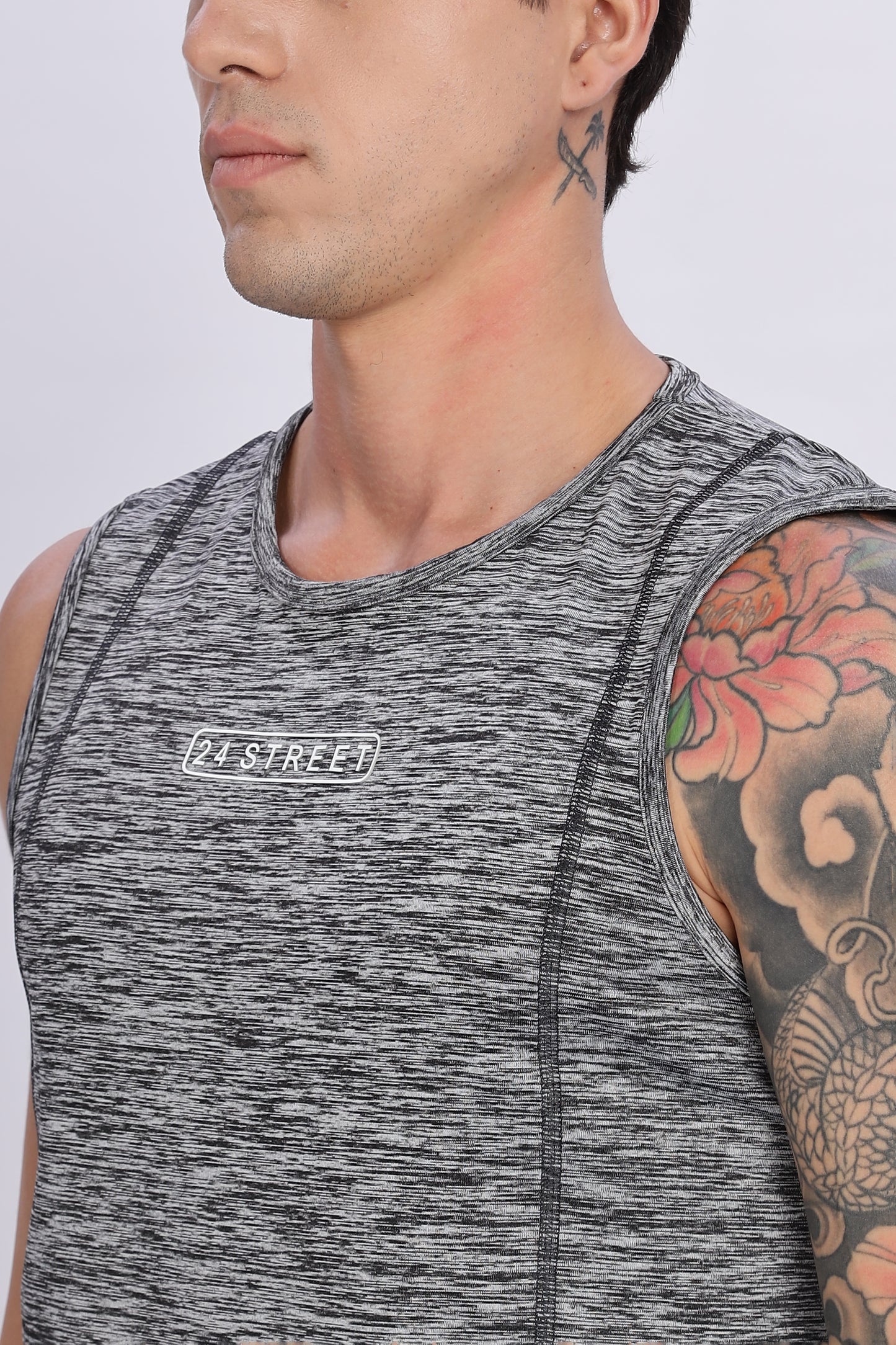 Men's Steel Grey Active Wear Sando Tshirt