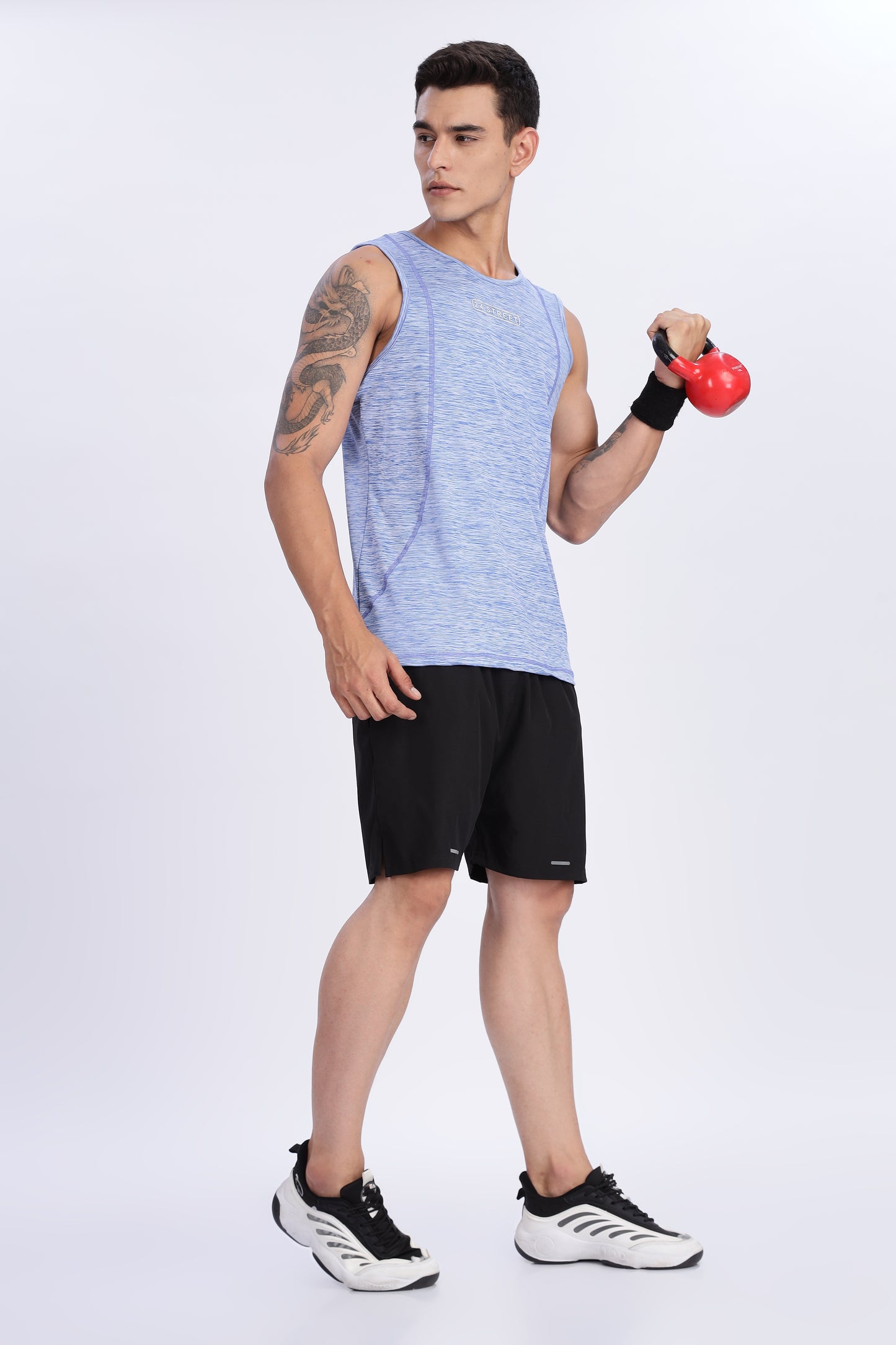 Men's Sky Blue Active Wear Sando Tshirt
