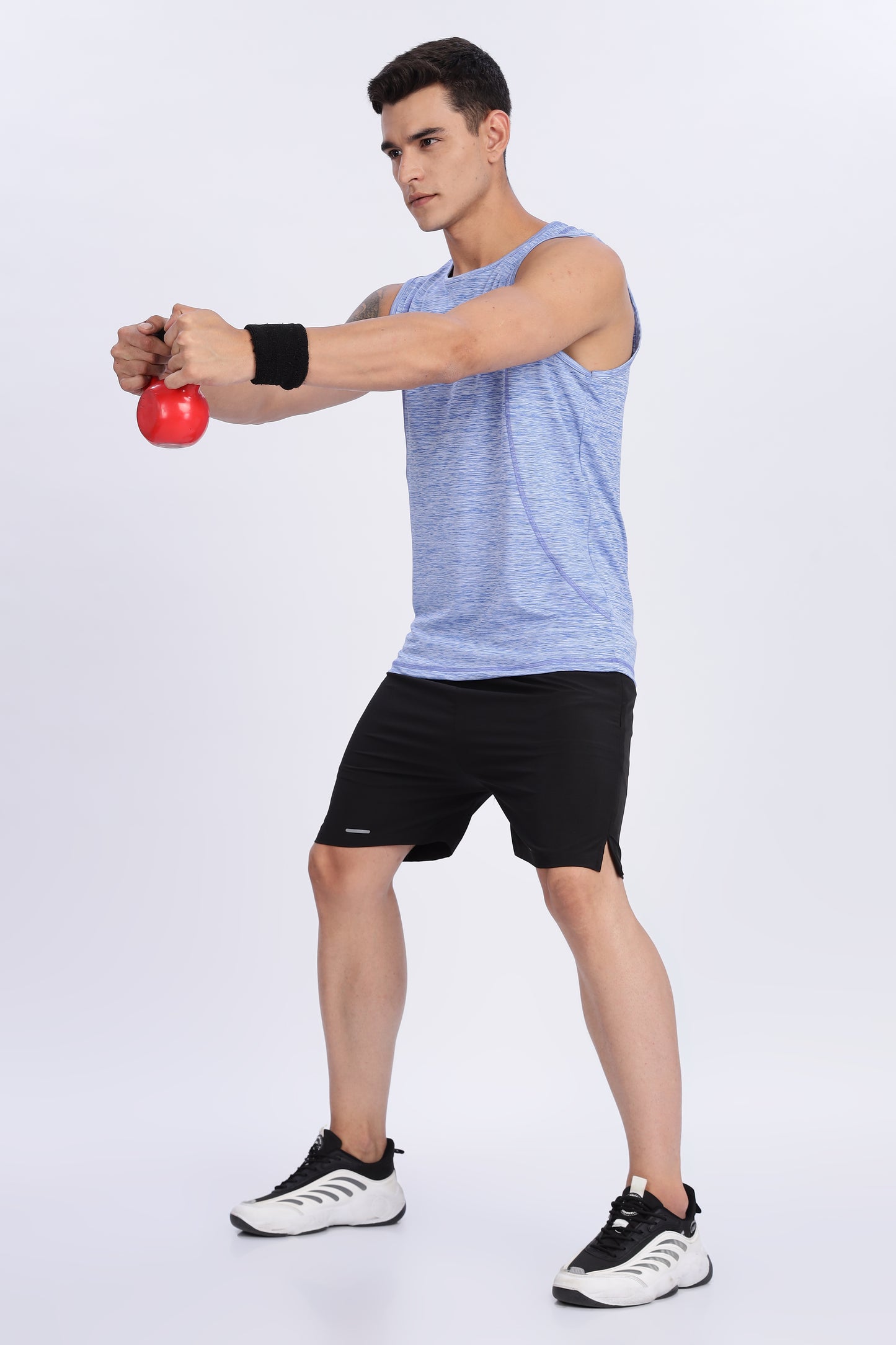 Men's Sky Blue Active Wear Sando Tshirt