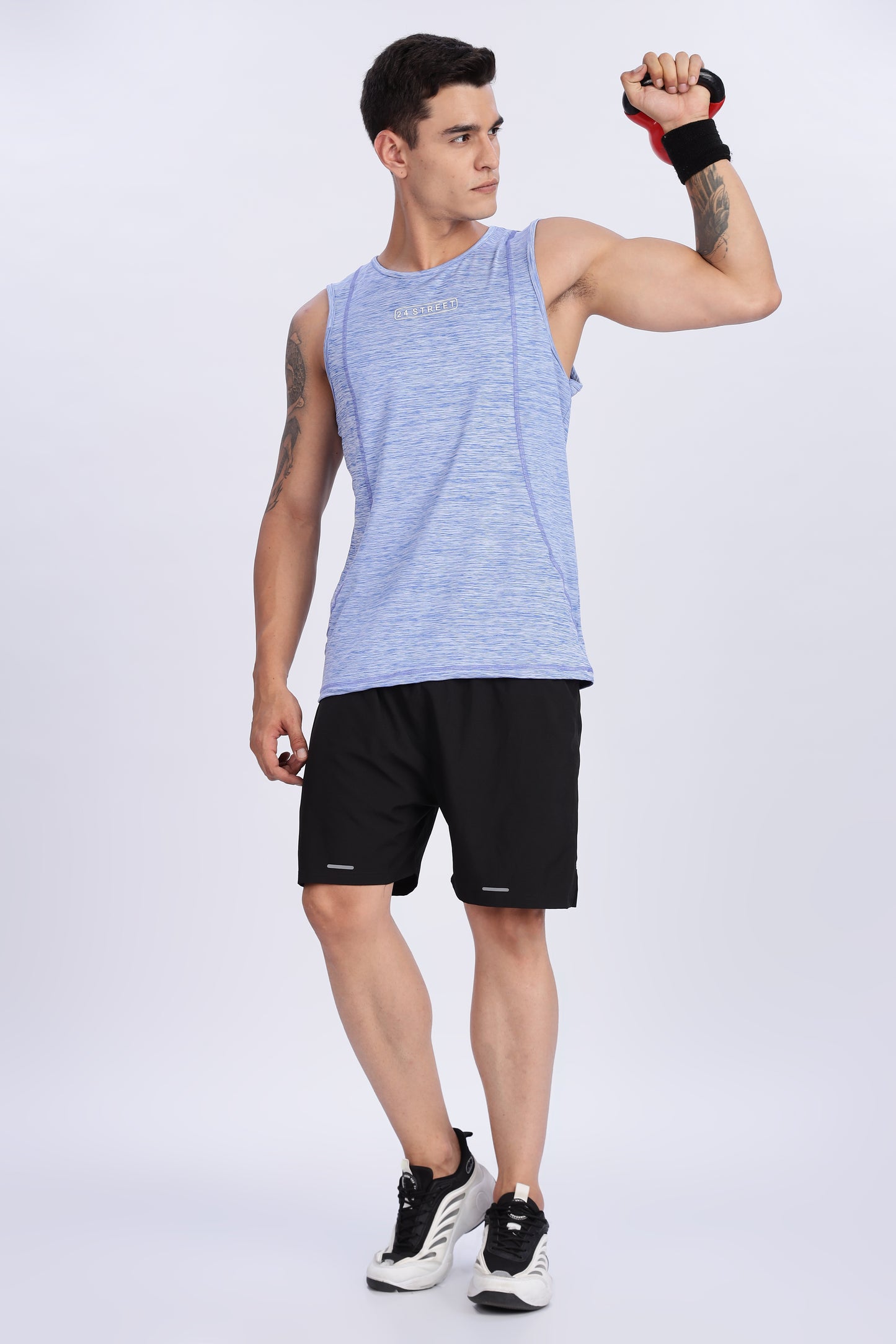 Men's Sky Blue Active Wear Sando Tshirt