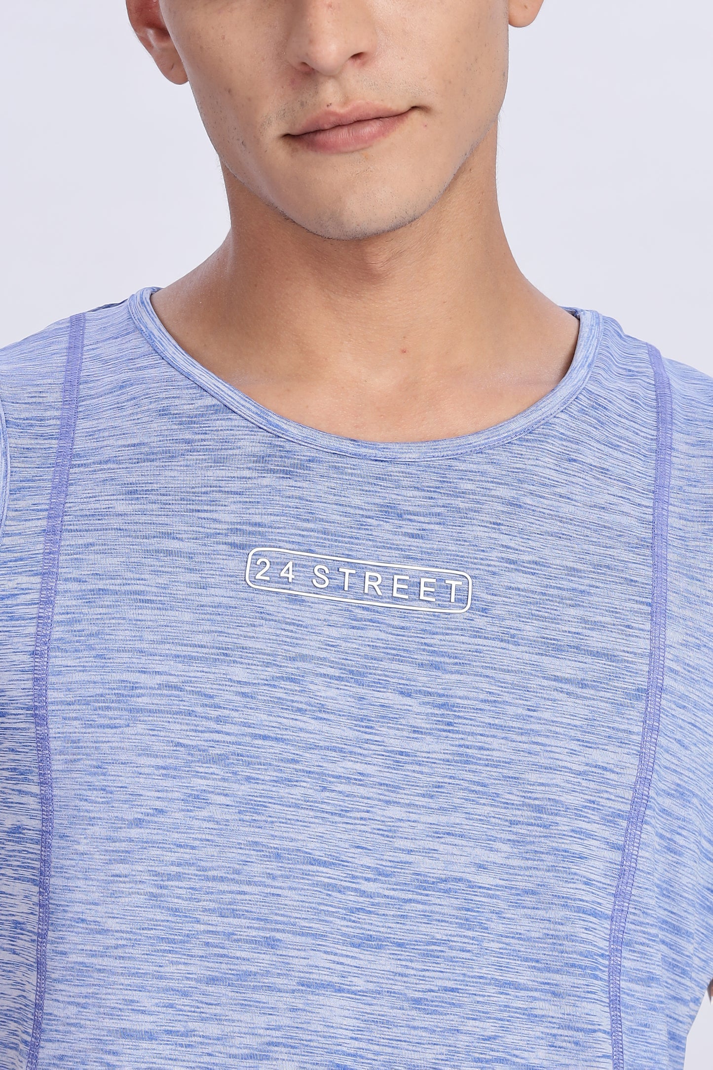 Men's Sky Blue Active Wear Sando Tshirt