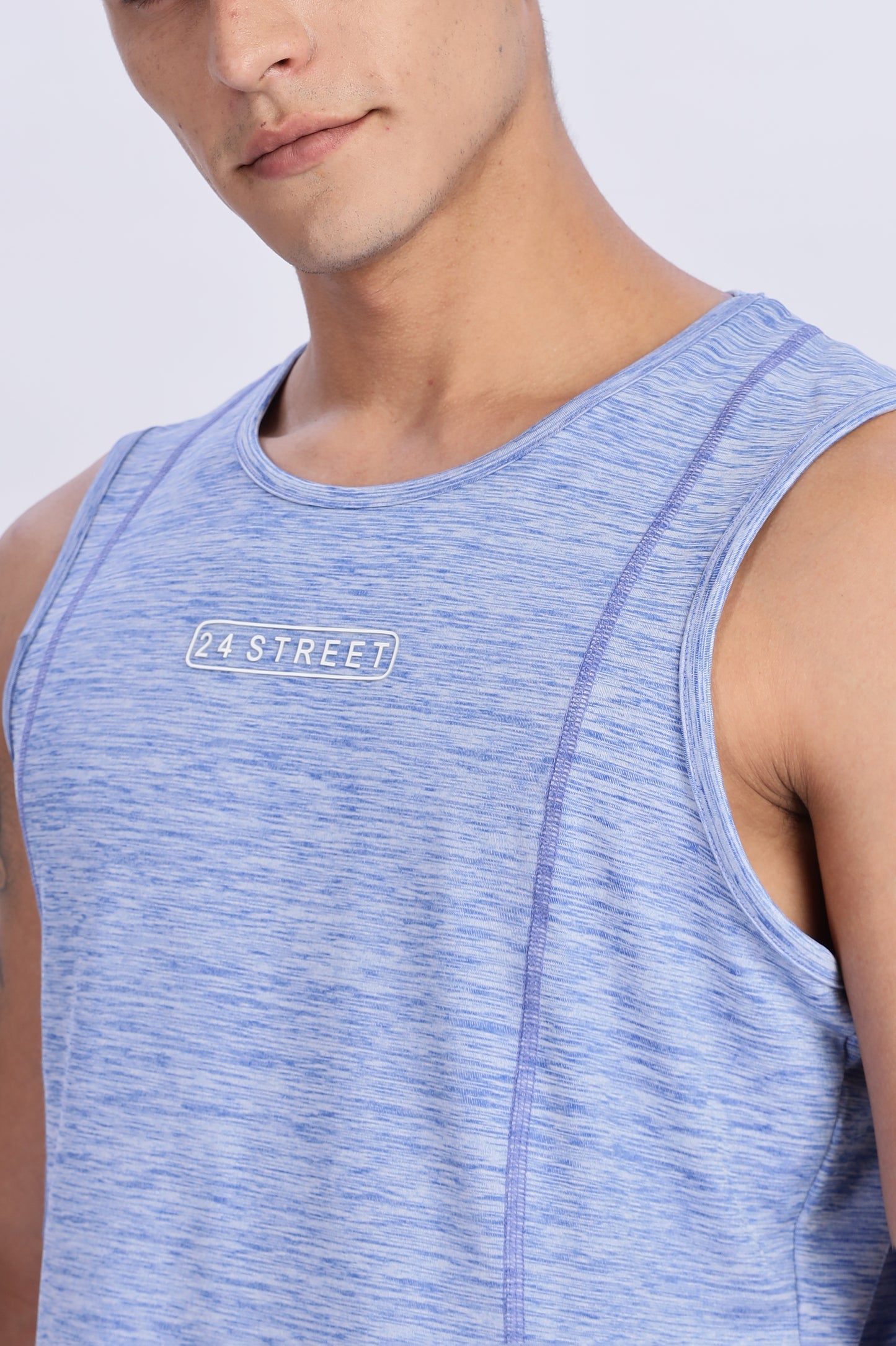 Men's Sky Blue Active Wear Sando Tshirt