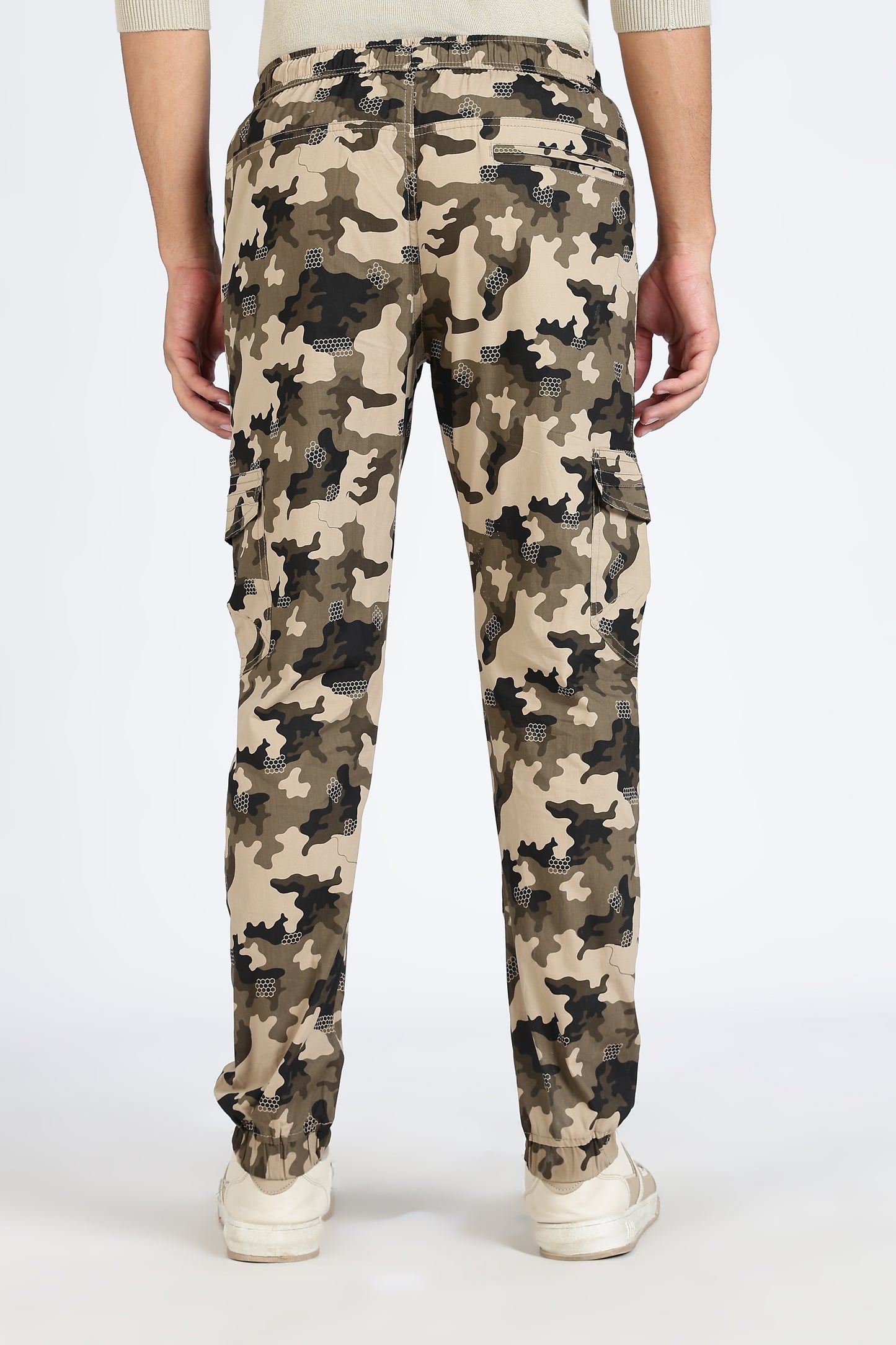 Men's Brown Dyanmic Motion Military Print Jogger Cotton