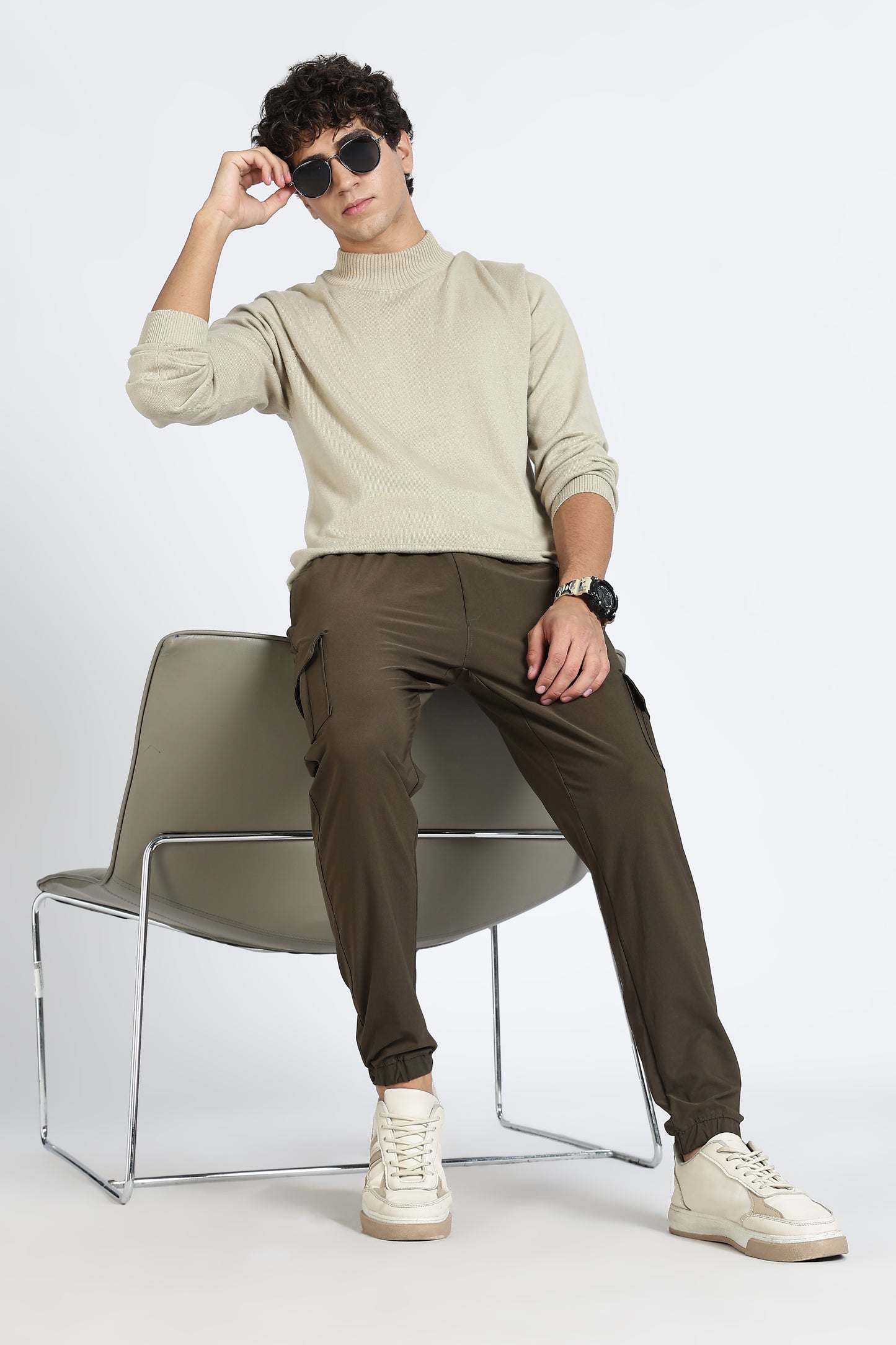 Men's Green Elite Joggers Solid