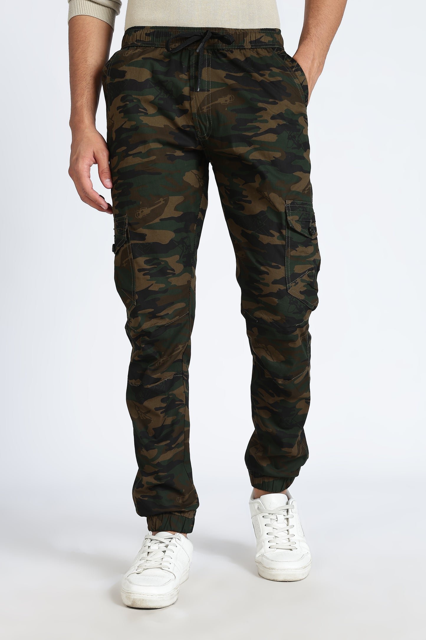 Men's Green Dyanmic Motion Military Print Jogger Cotton
