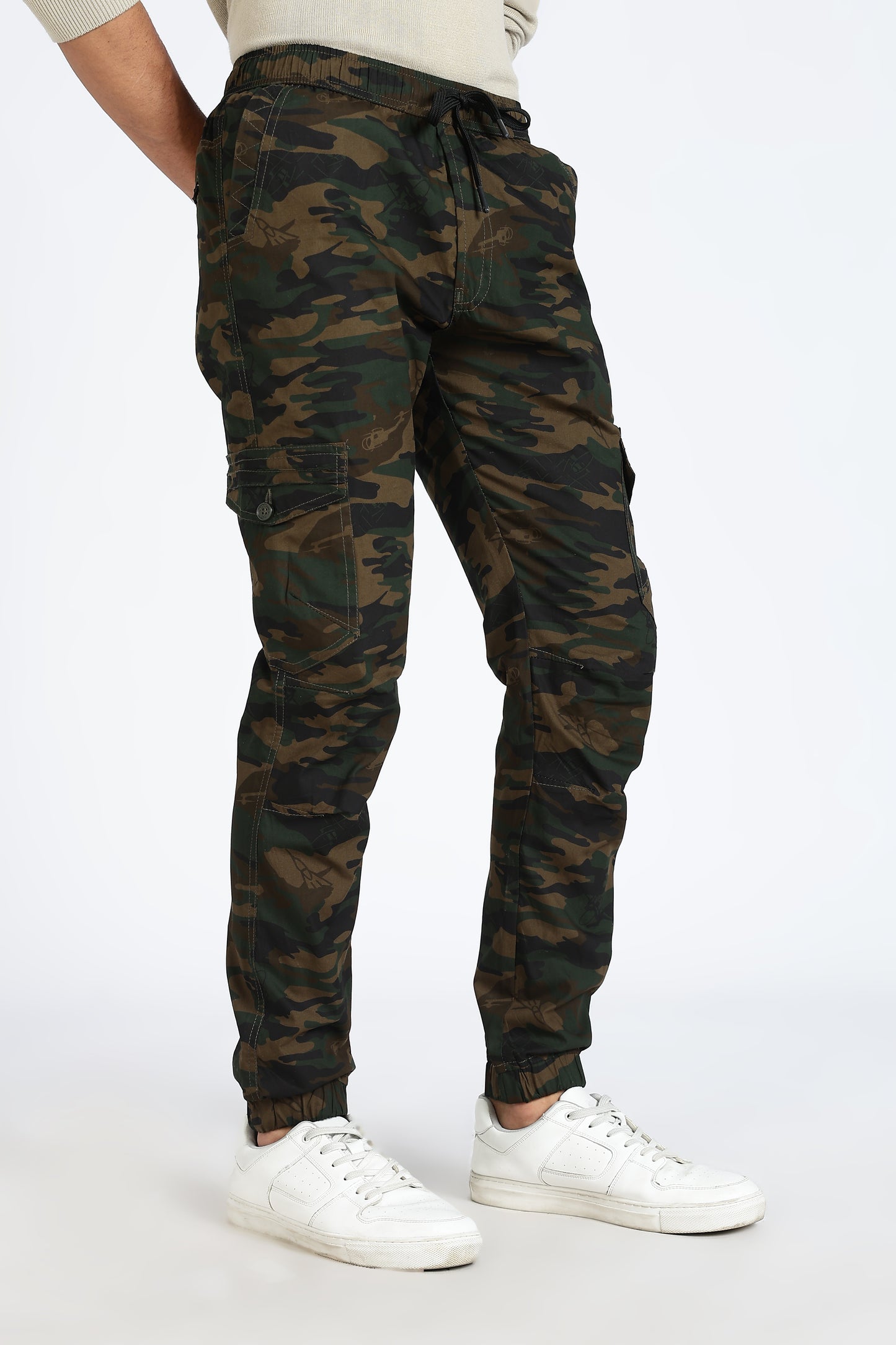 Men's Green Dyanmic Motion Military Print Jogger Cotton