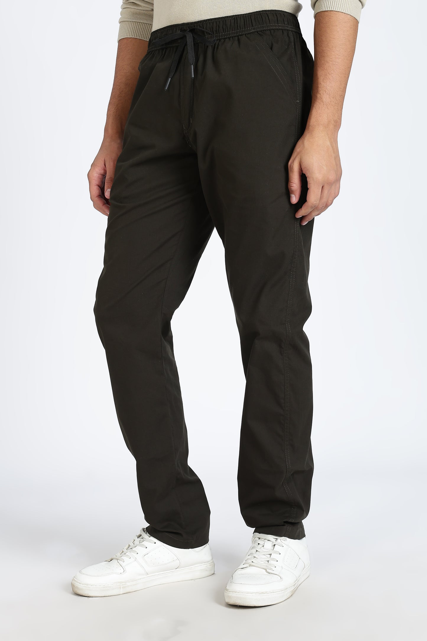Men's Dark Olive Relax Fit Pyjamas Pants Solid Comfort Cotton