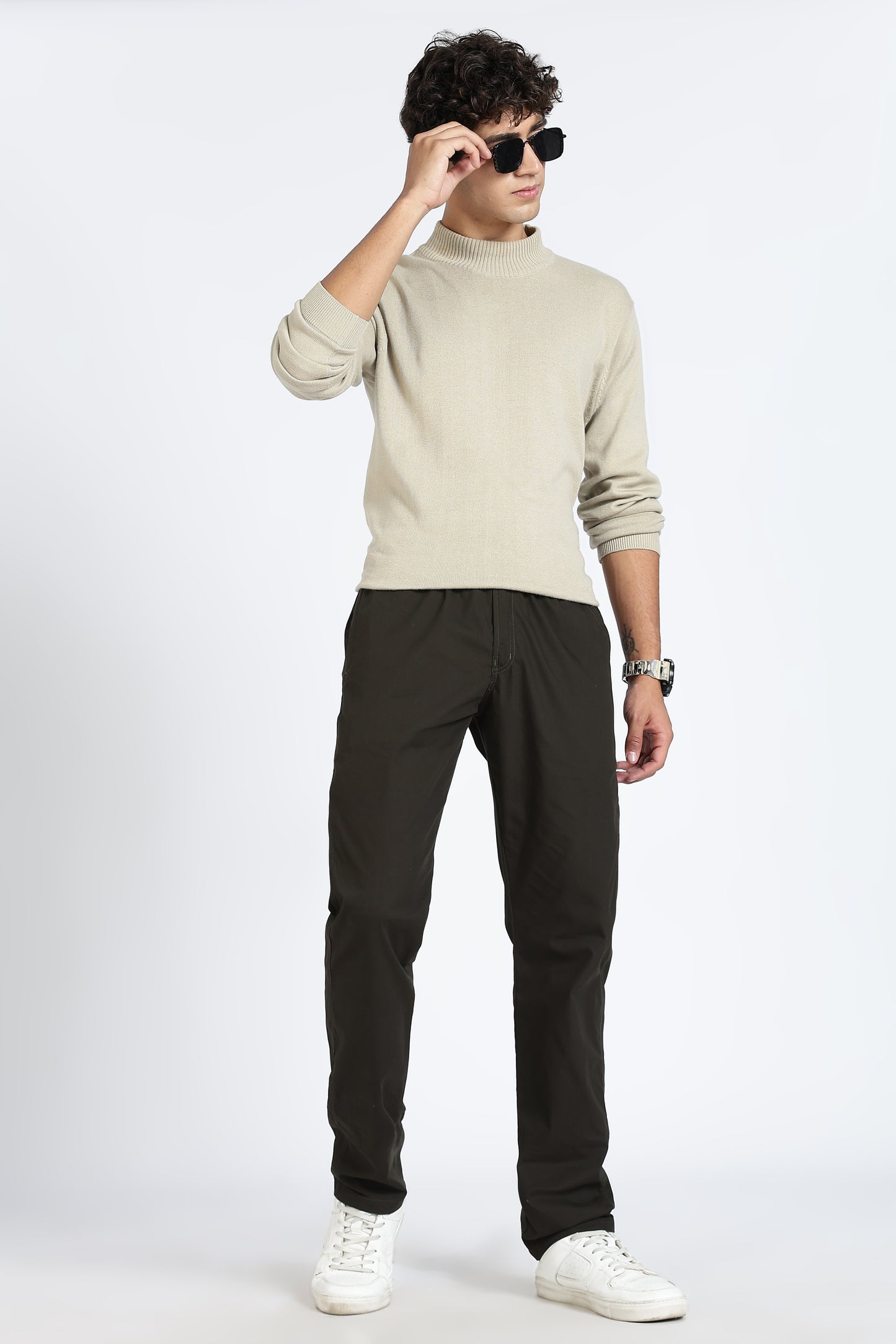 Men's Dark Olive Relax Fit Pyjamas Pants Solid Comfort Cotton