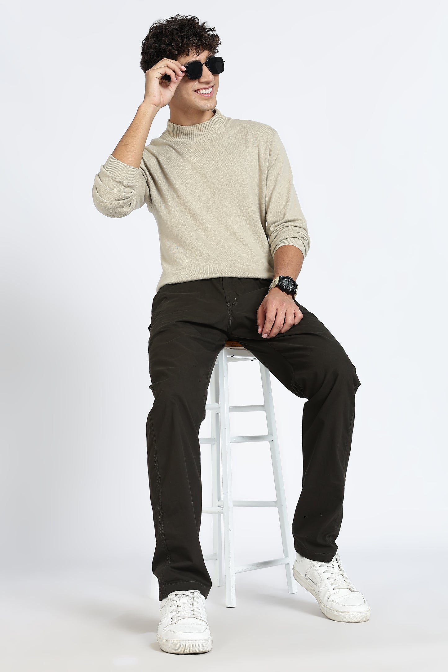 Men's Dark Olive Relax Fit Pyjamas Pants Solid Comfort Cotton