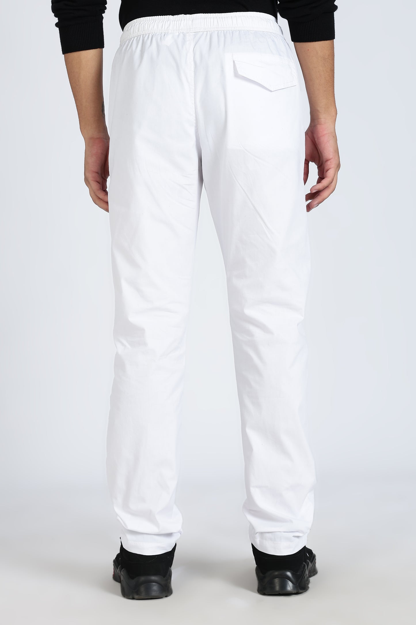 Men's White Relax Fit Pyjamas Pants Solid Comfort Cotton