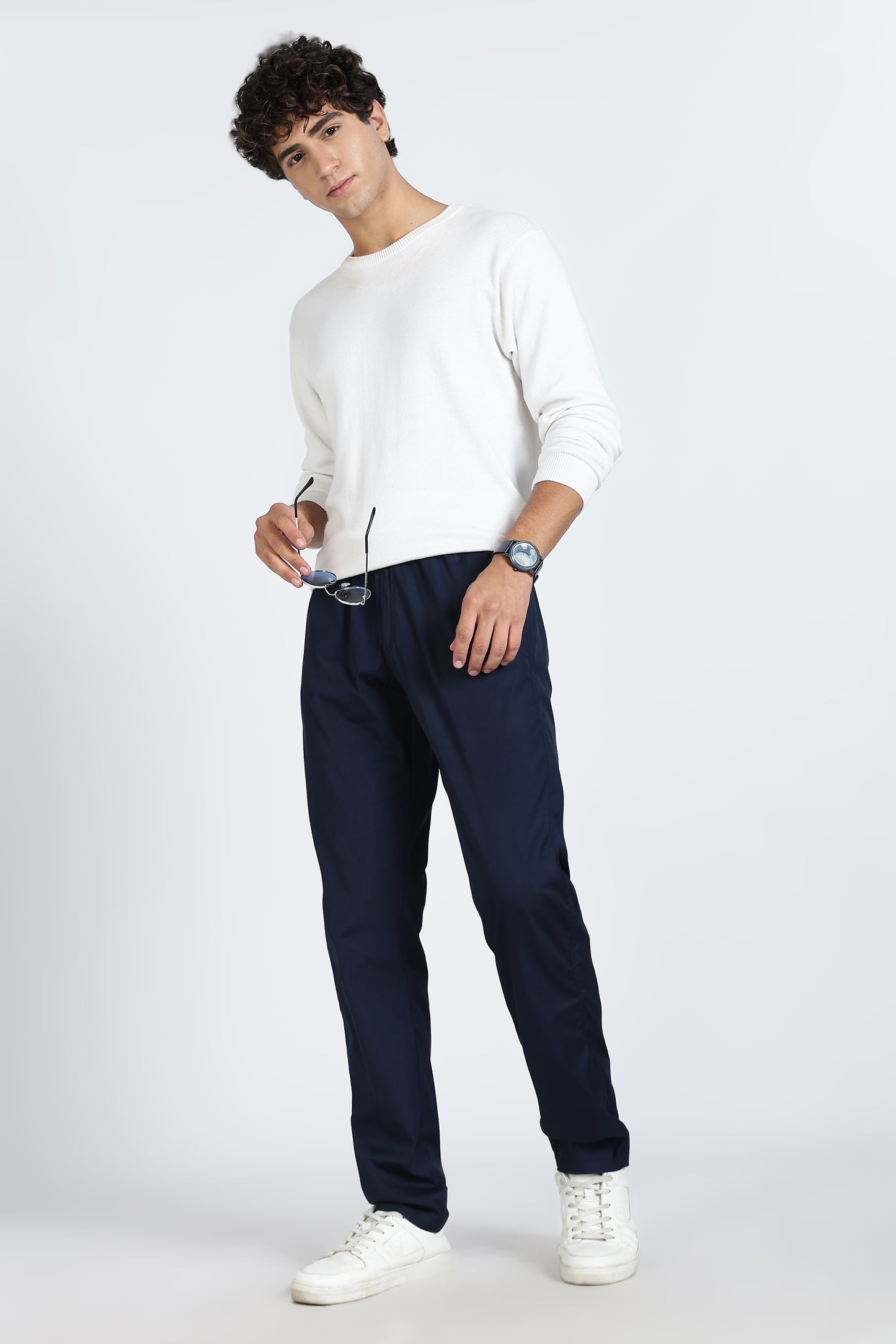 Men's Blue Relax Fit Pyjamas Pants Solid Comfort Cotton