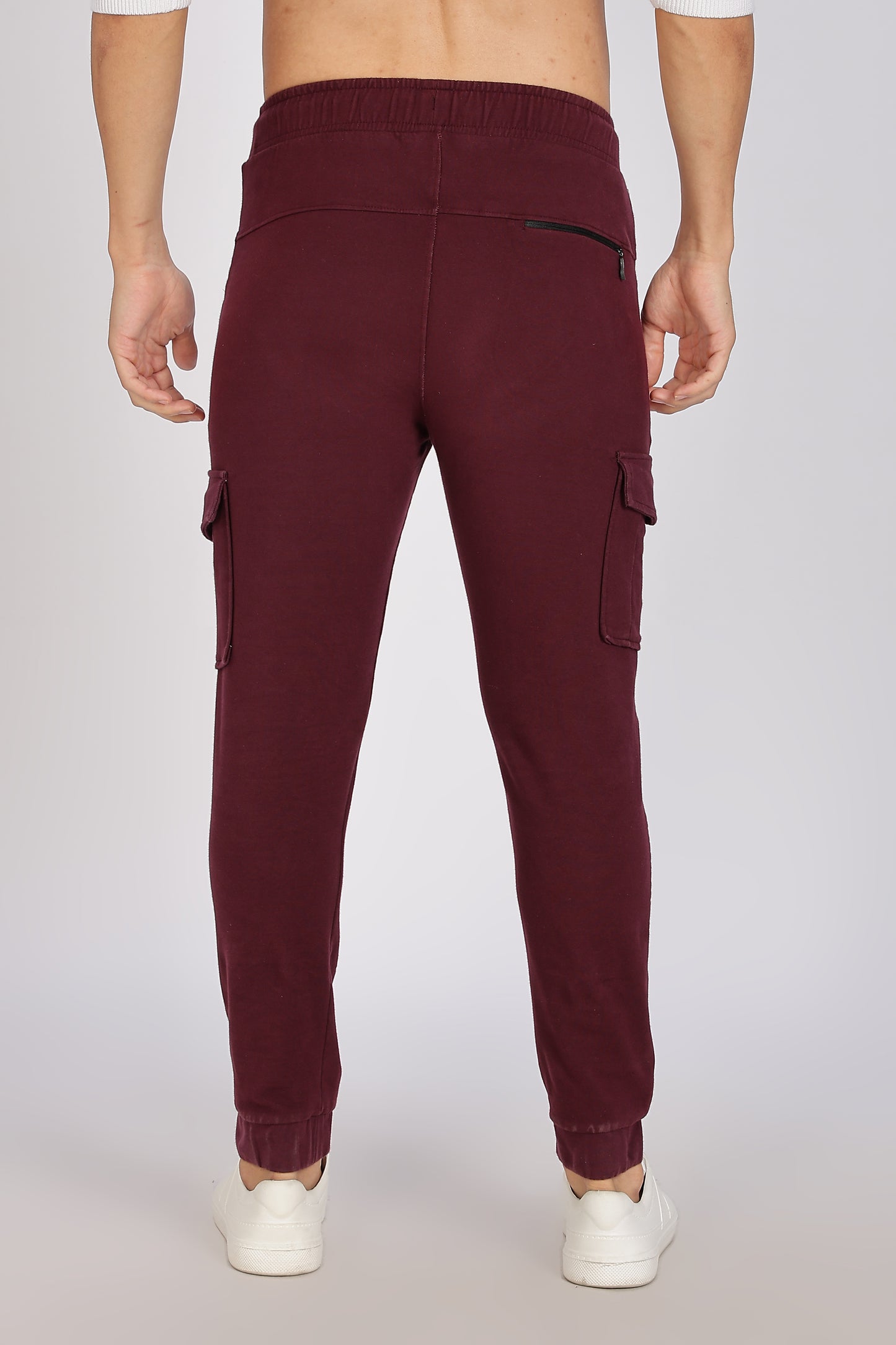 Men's Maroon Superior Fit Cargo Joggers