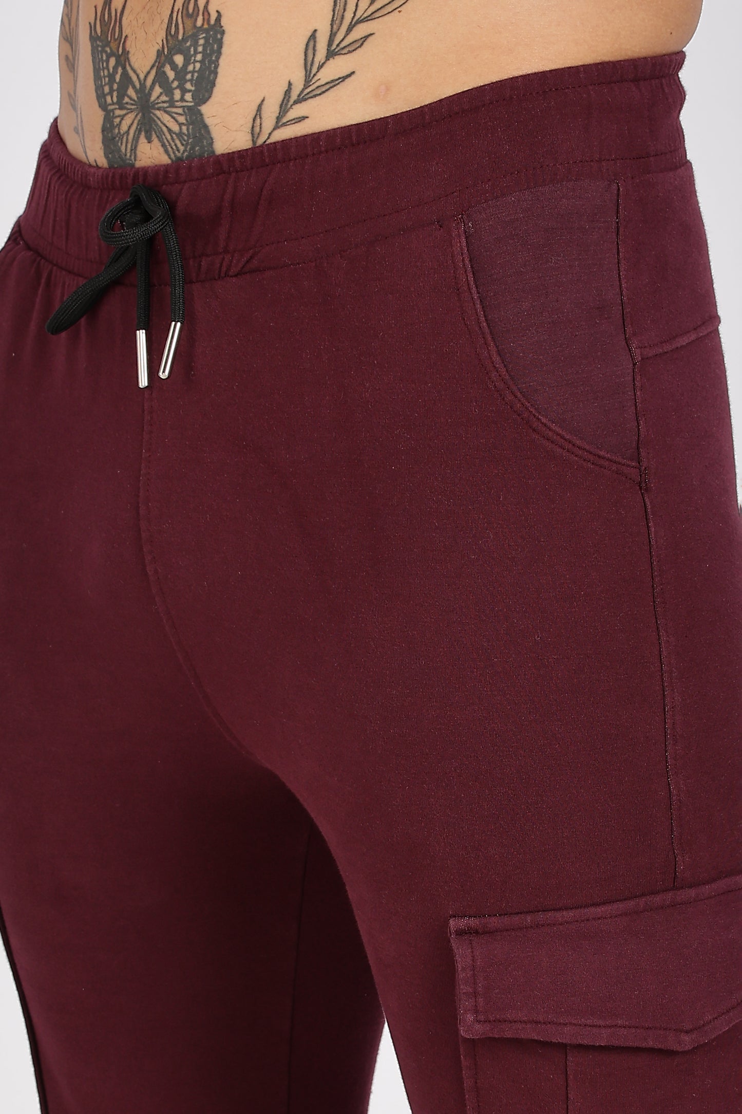 Men's Maroon Superior Fit Cargo Joggers