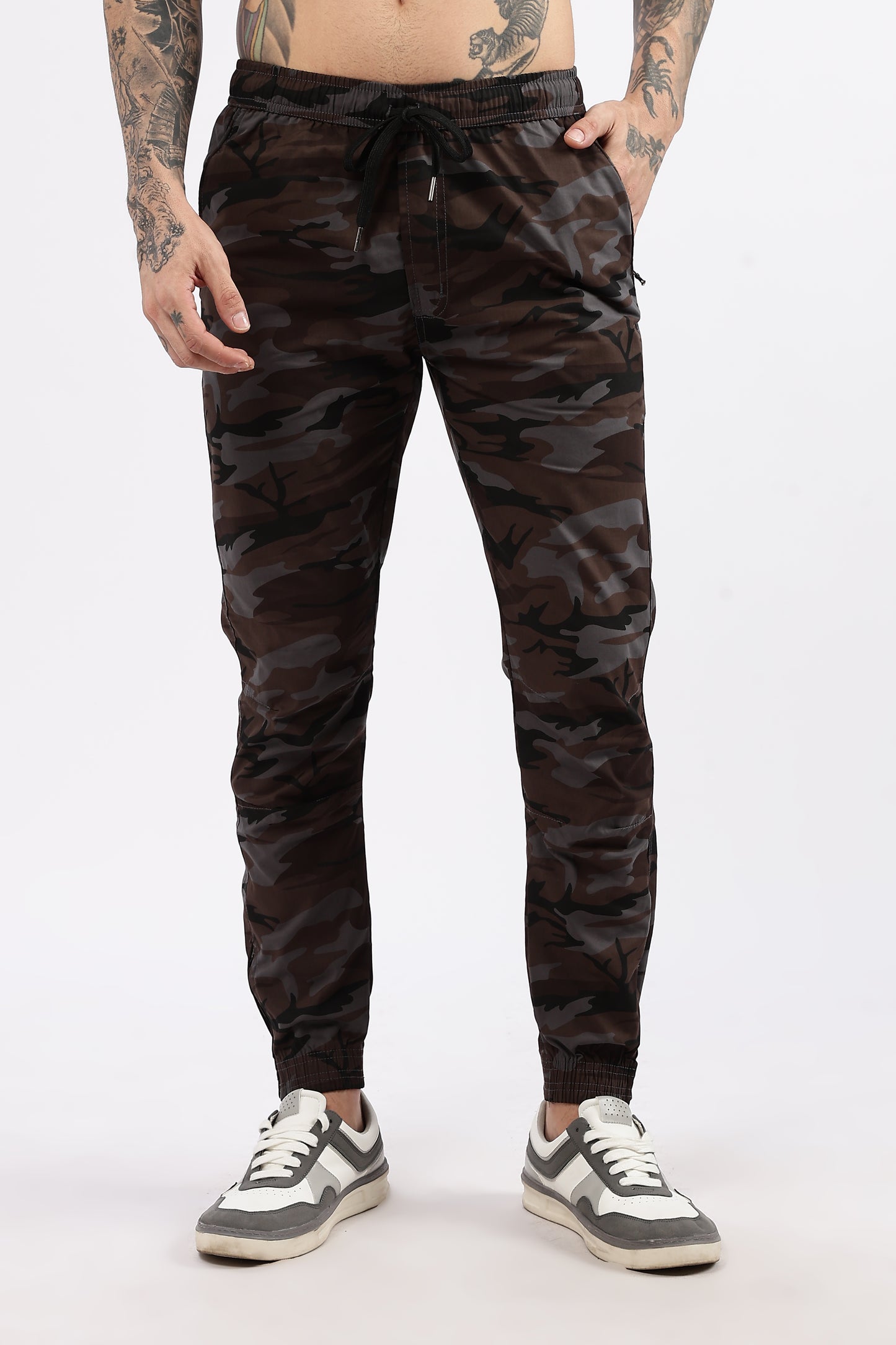 Men's Grey Military Printed Jogger