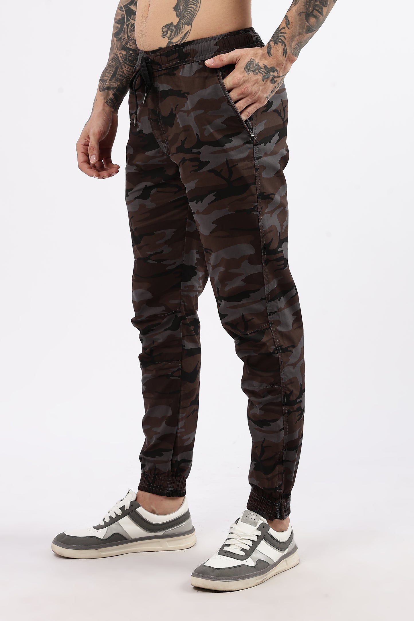 Men's Grey Military Printed Jogger
