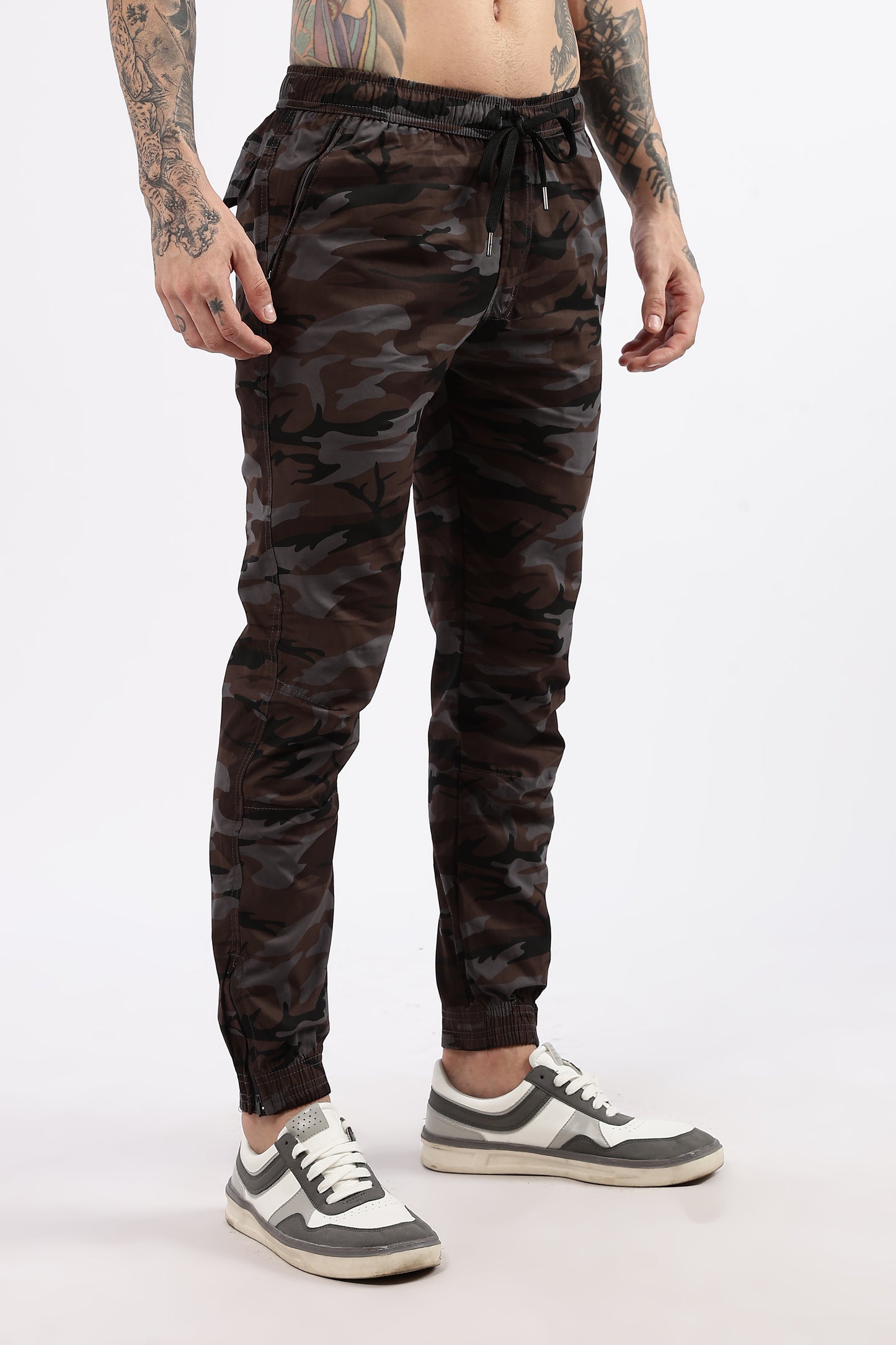 Men's Grey Military Printed Jogger