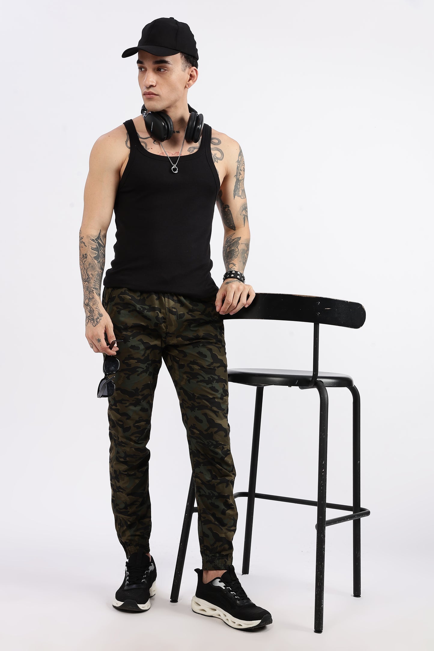 Men's Green Military Printed Jogger