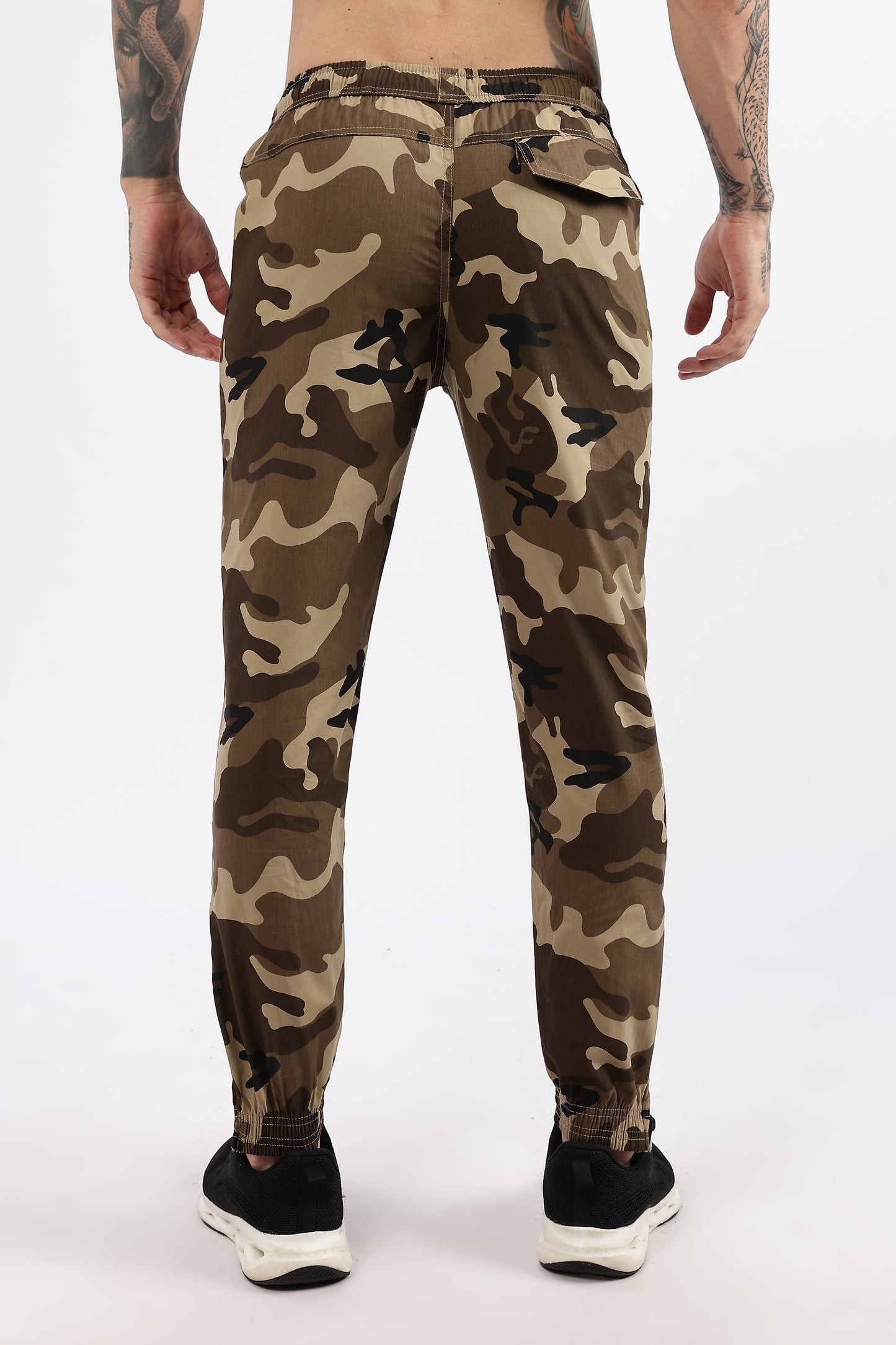 Men's Light Brown Military Printed Jogger