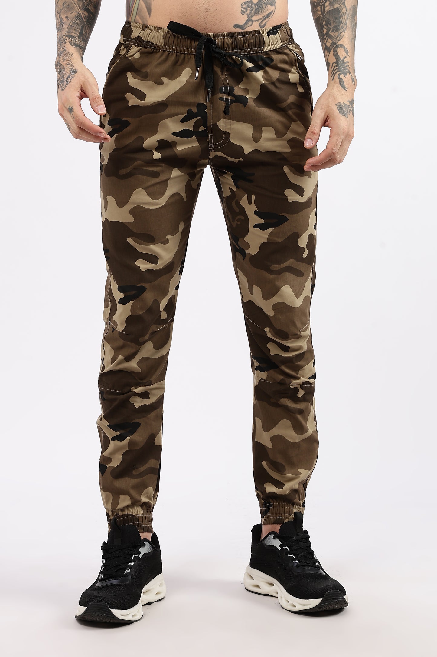 Men's Light Brown Military Printed Jogger