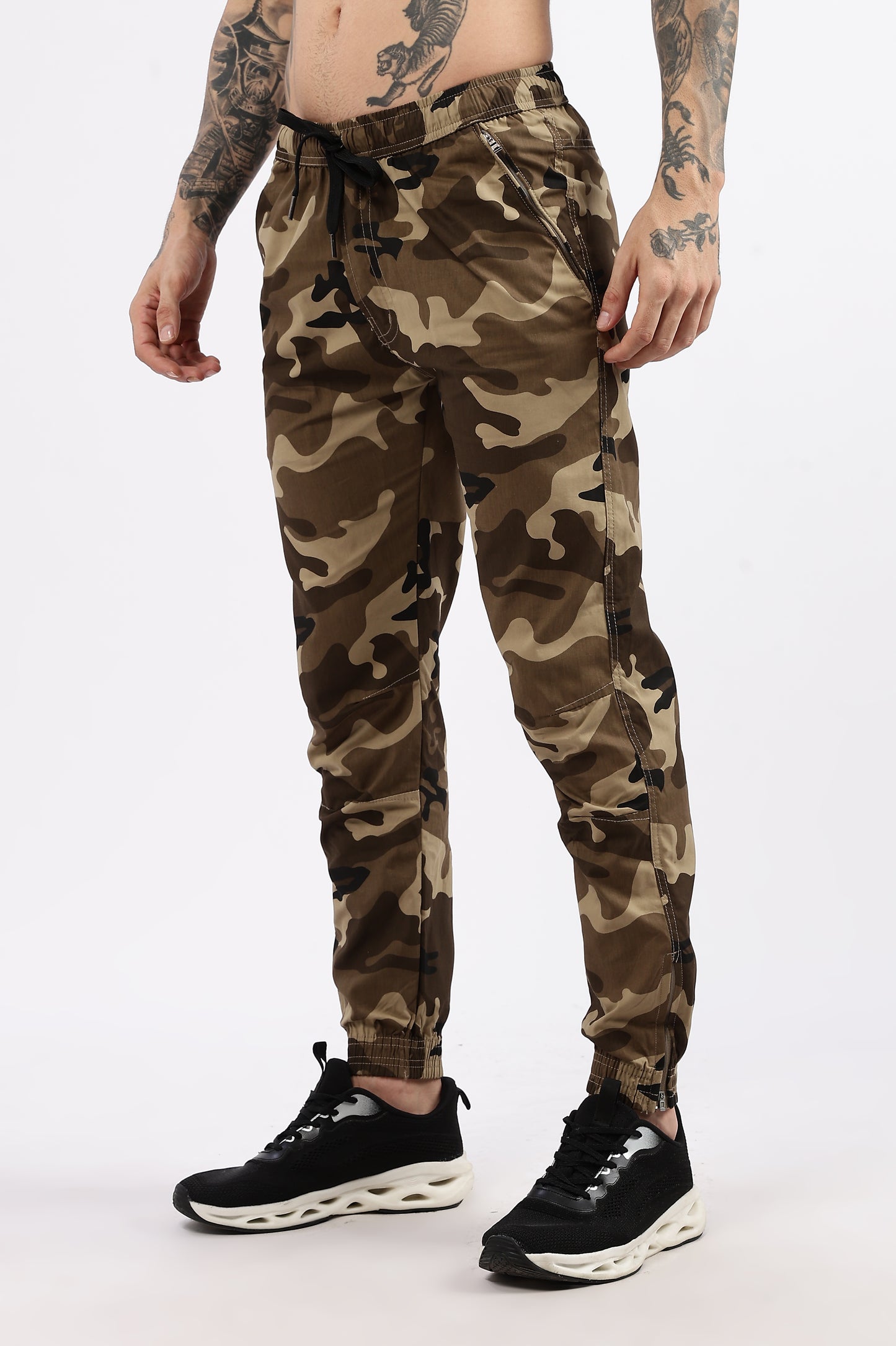 Men's Light Brown Military Printed Jogger