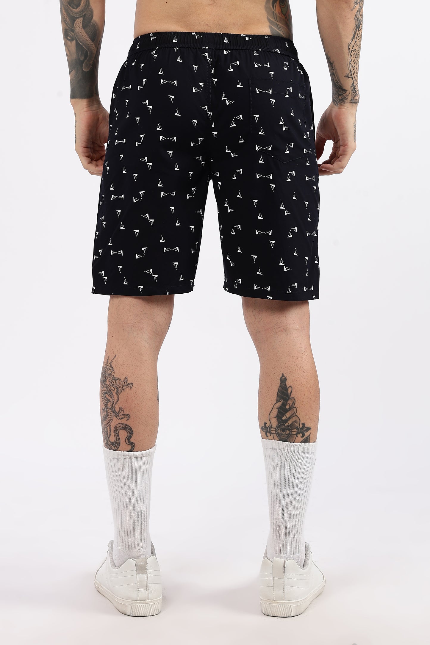 Men's Blue Coastal Comfort Printed Bermuda Cotton Travel