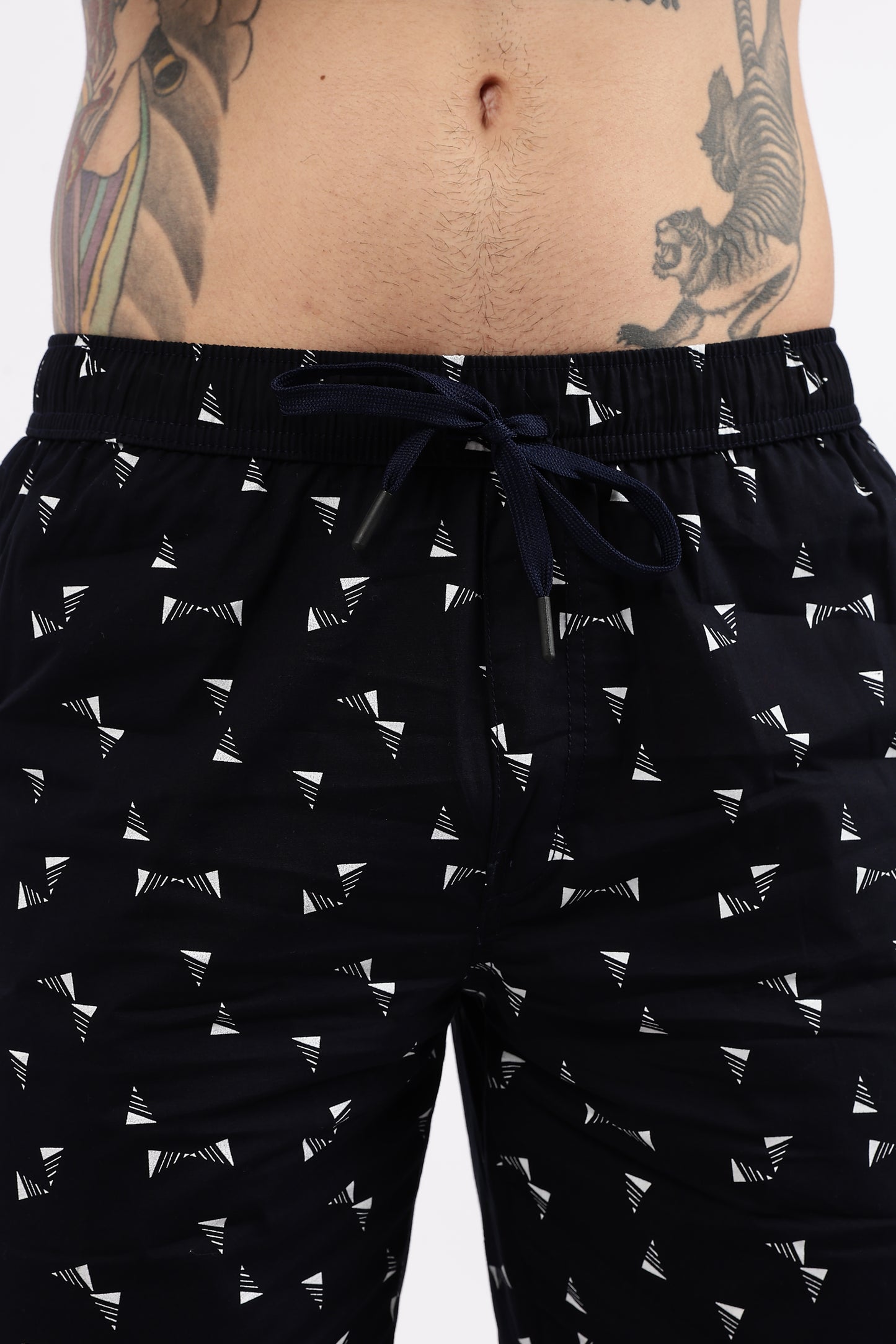 Men's Blue Coastal Comfort Printed Bermuda Cotton Travel