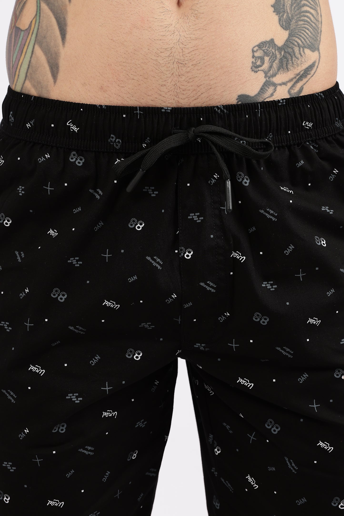 Men's Black Coastal Comfort Printed Bermuda Cotton Travel