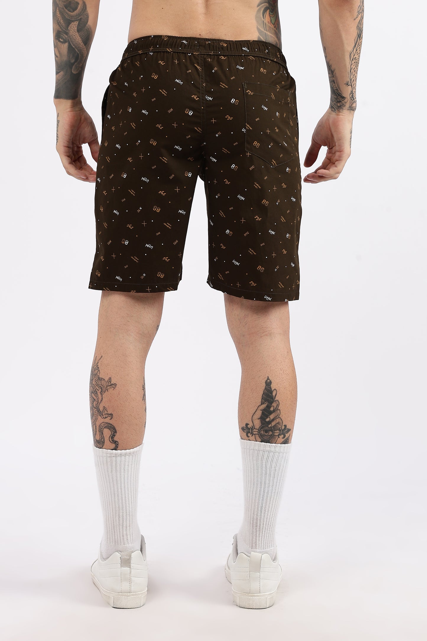 Men's Green Coastal Comfort Printed Bermuda Cotton Travel
