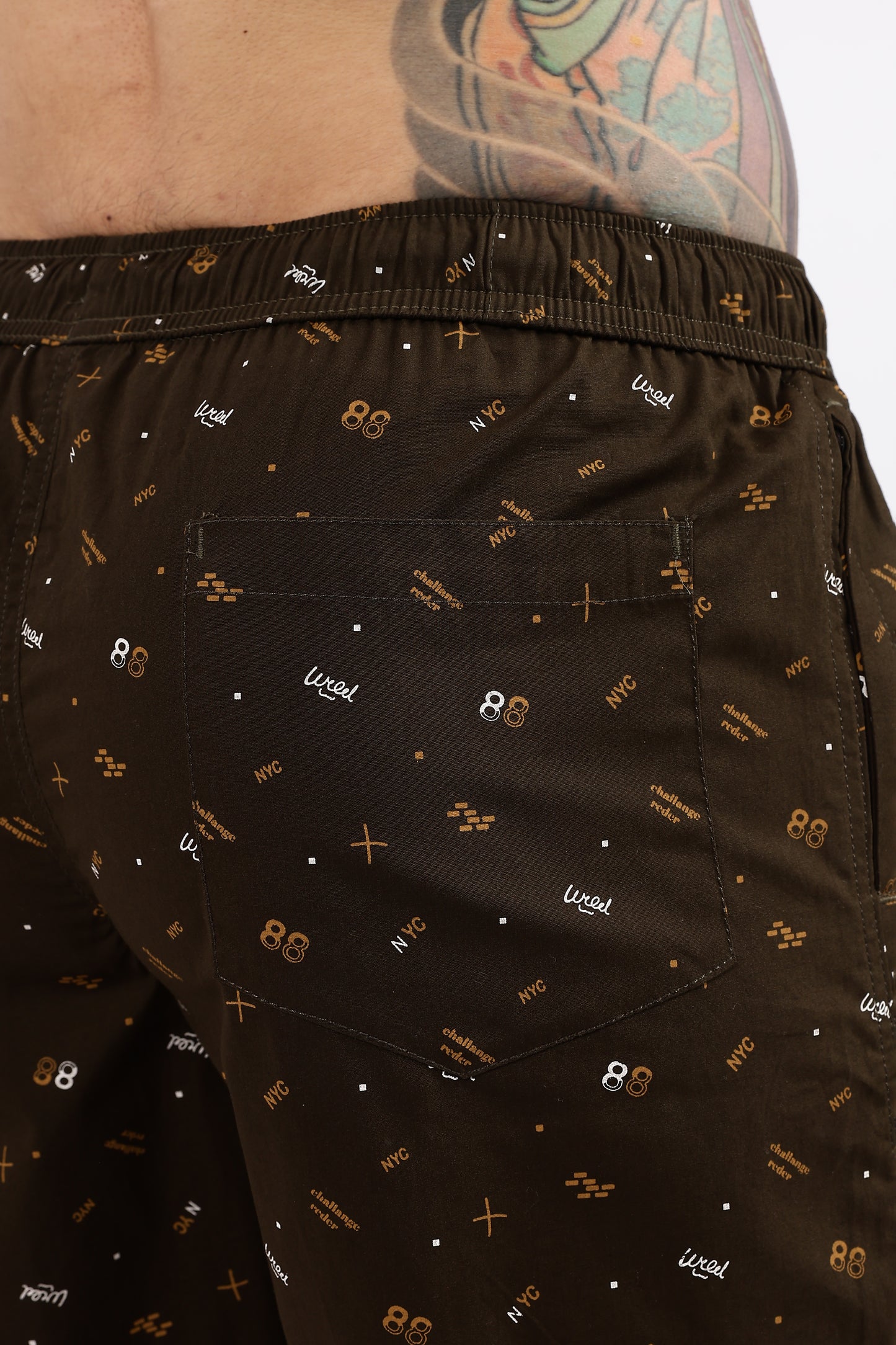Men's Green Coastal Comfort Printed Bermuda Cotton Travel