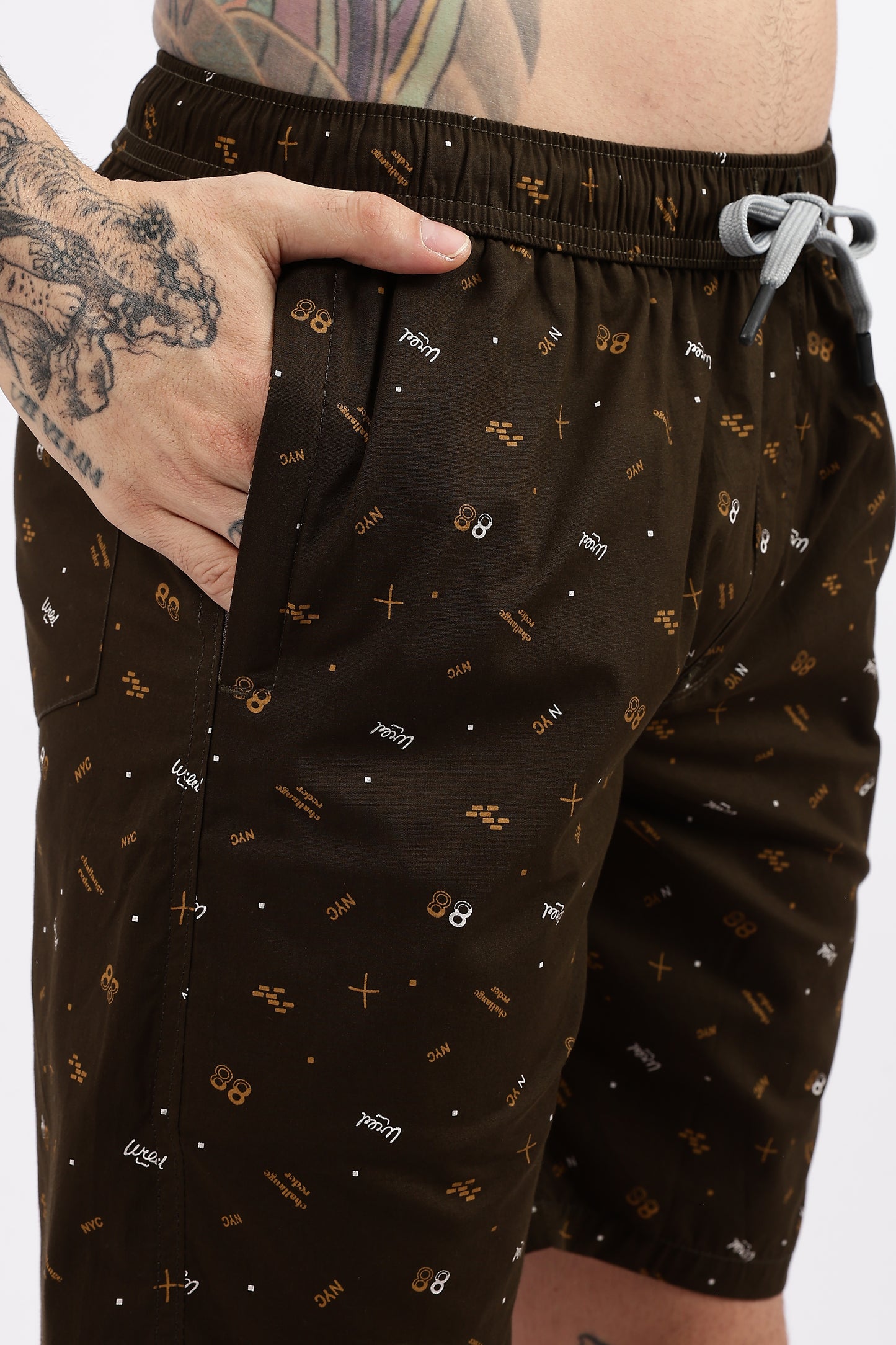 Men's Green Coastal Comfort Printed Bermuda Cotton Travel