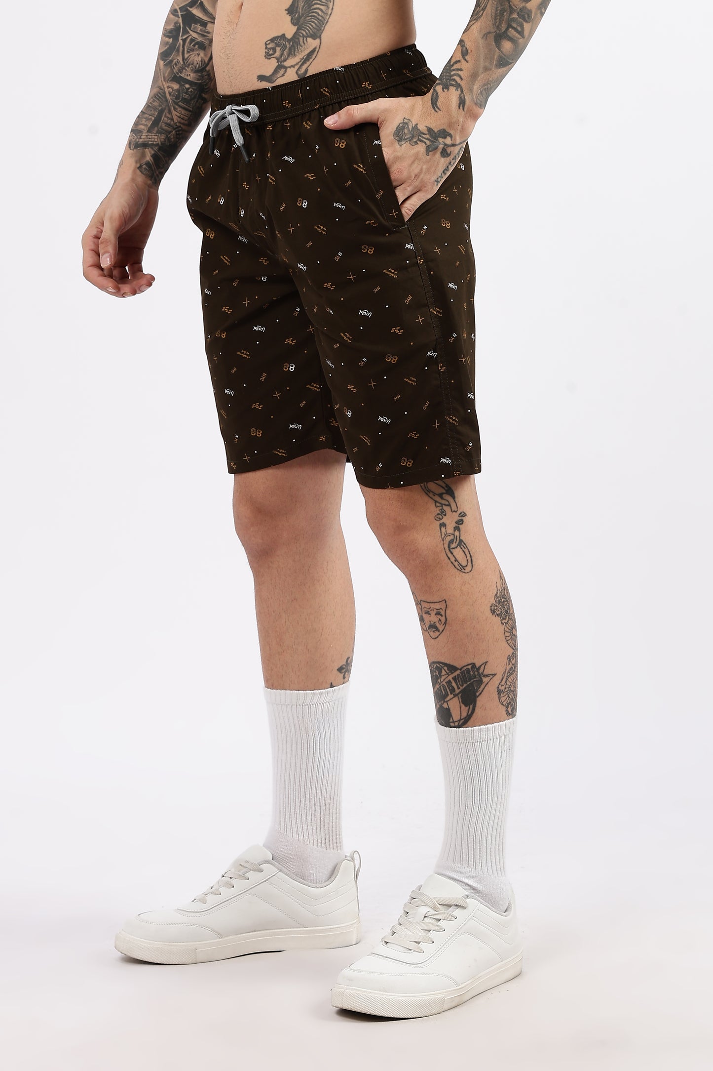 Men's Green Coastal Comfort Printed Bermuda Cotton Travel