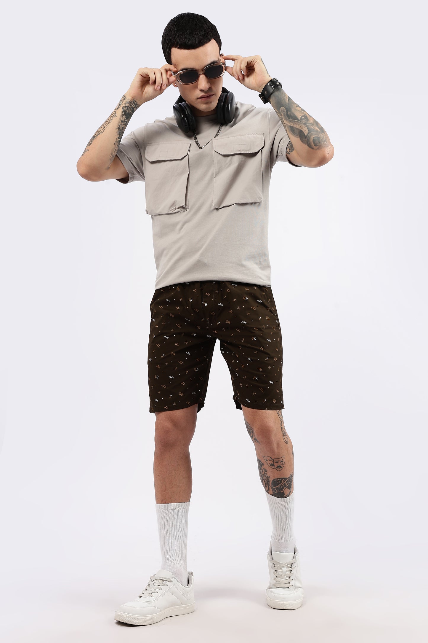 Men's Green Coastal Comfort Printed Bermuda Cotton Travel
