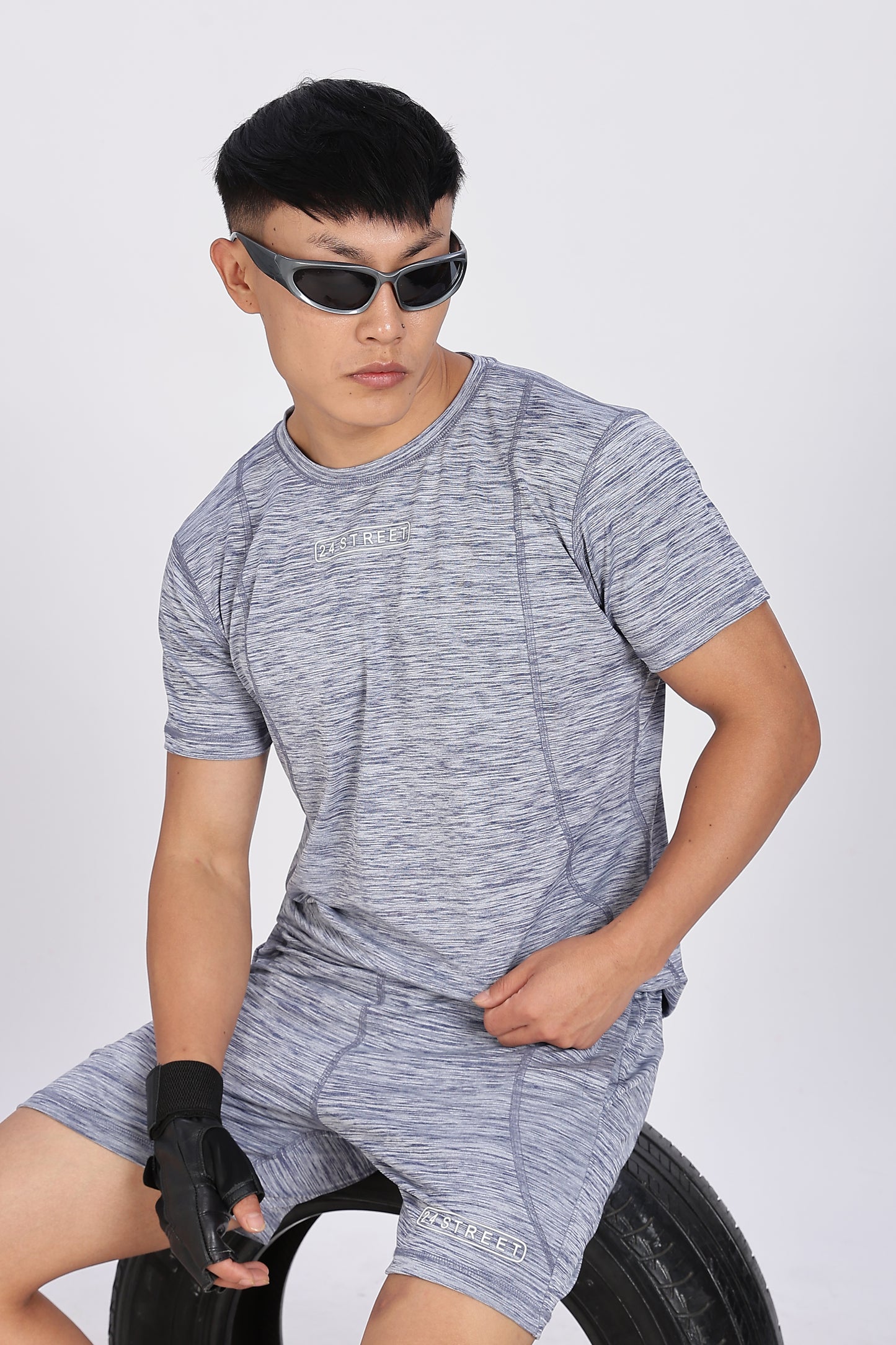 Men's Steel Grey Co-ord set Half Sleeves