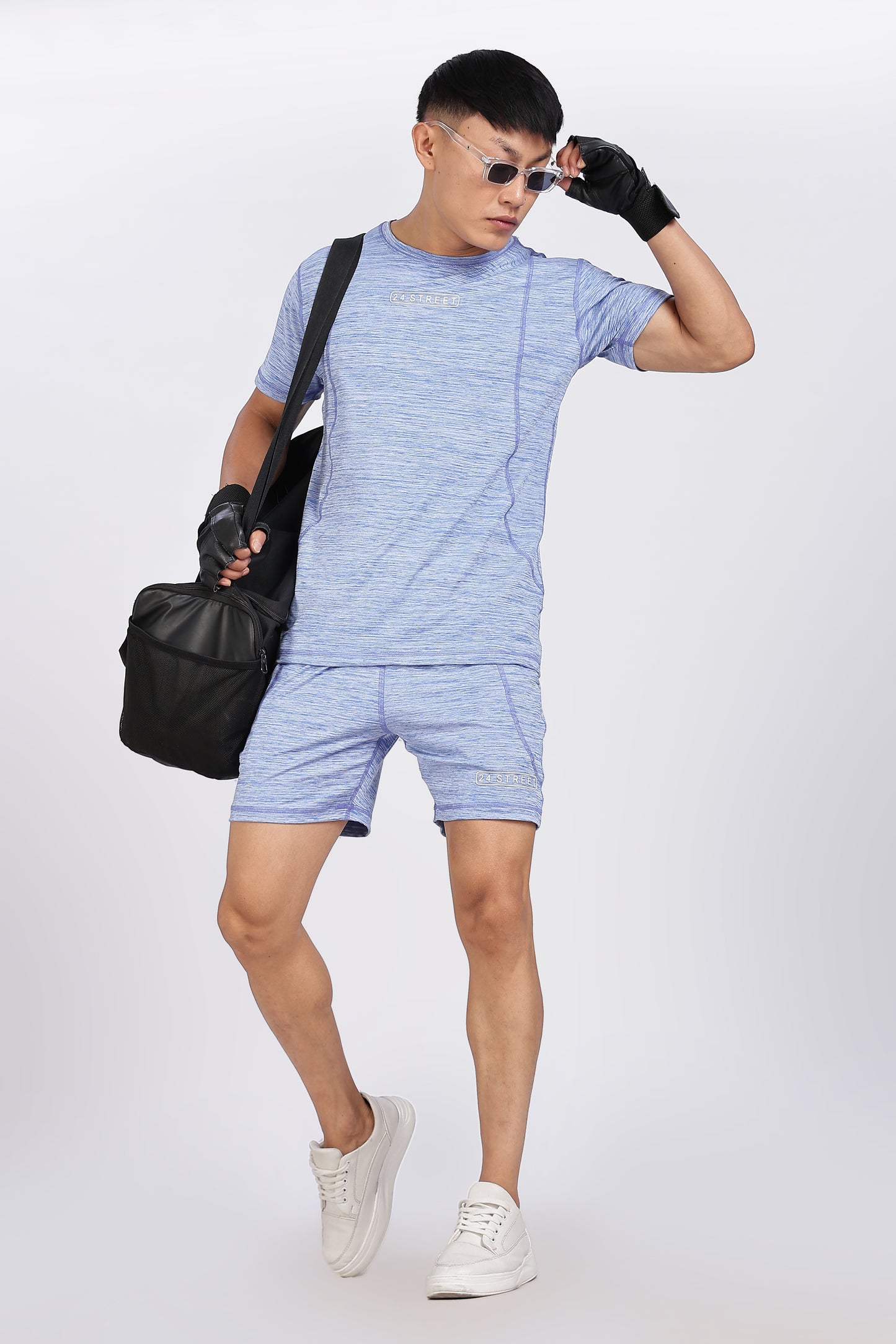 Men's Sky Blue Co-ord set Half Sleeves