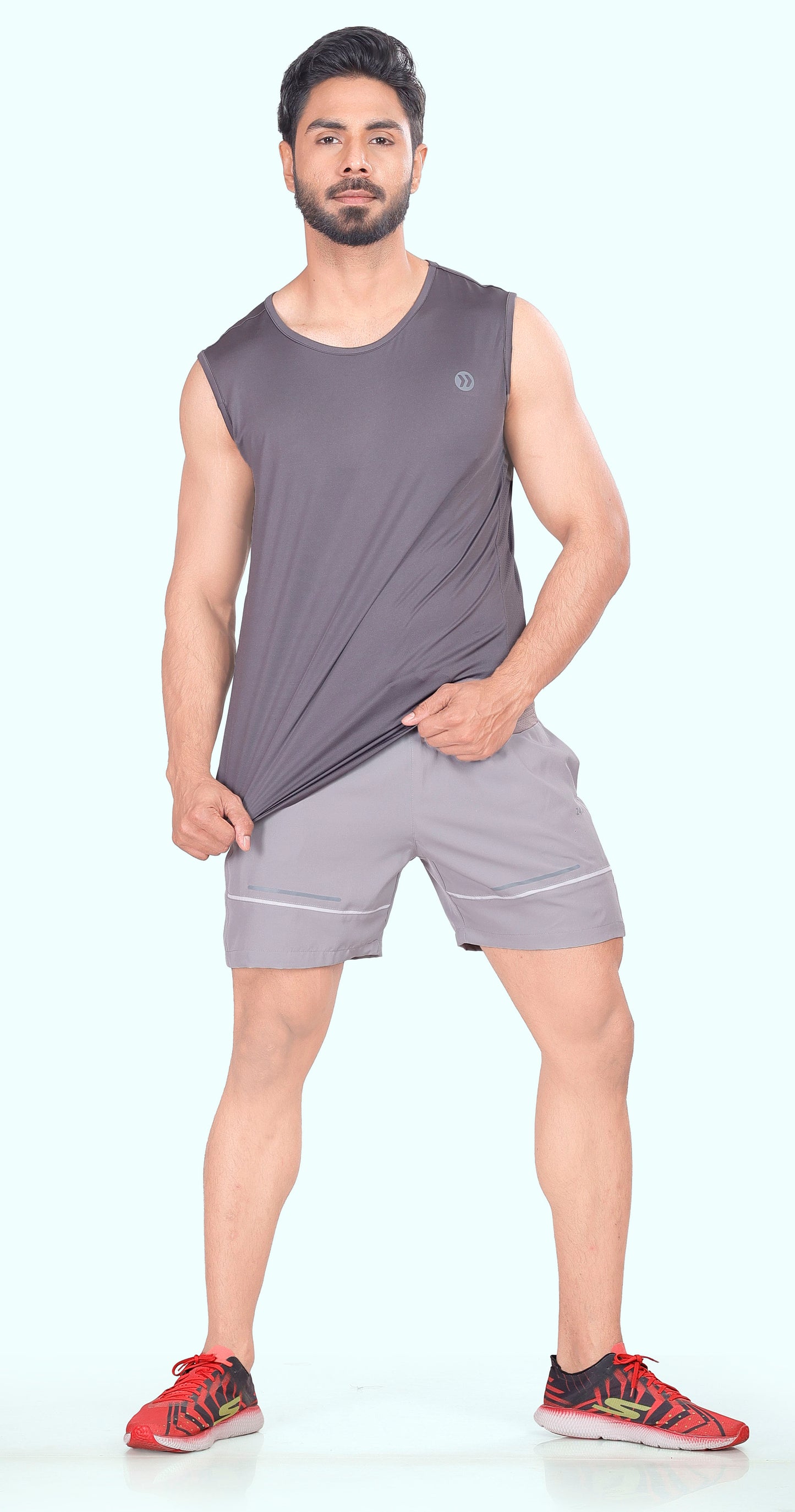 Men's Light Grey Active Pulse Sports Shorts