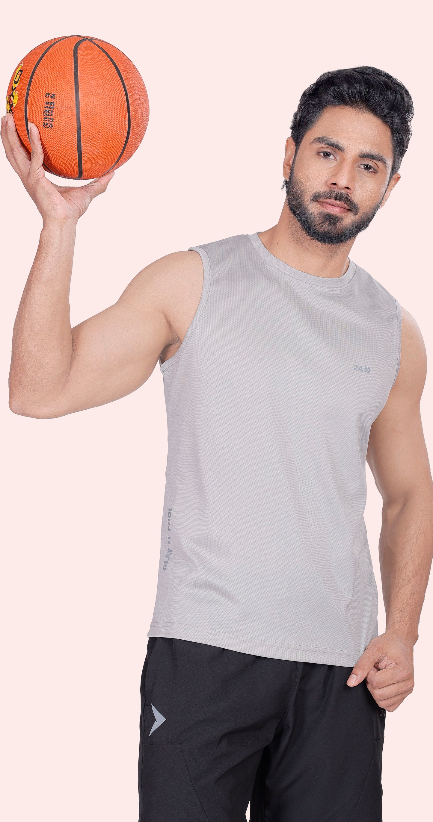 Men's Light Grey Active Wear Essentials Sports Sandow