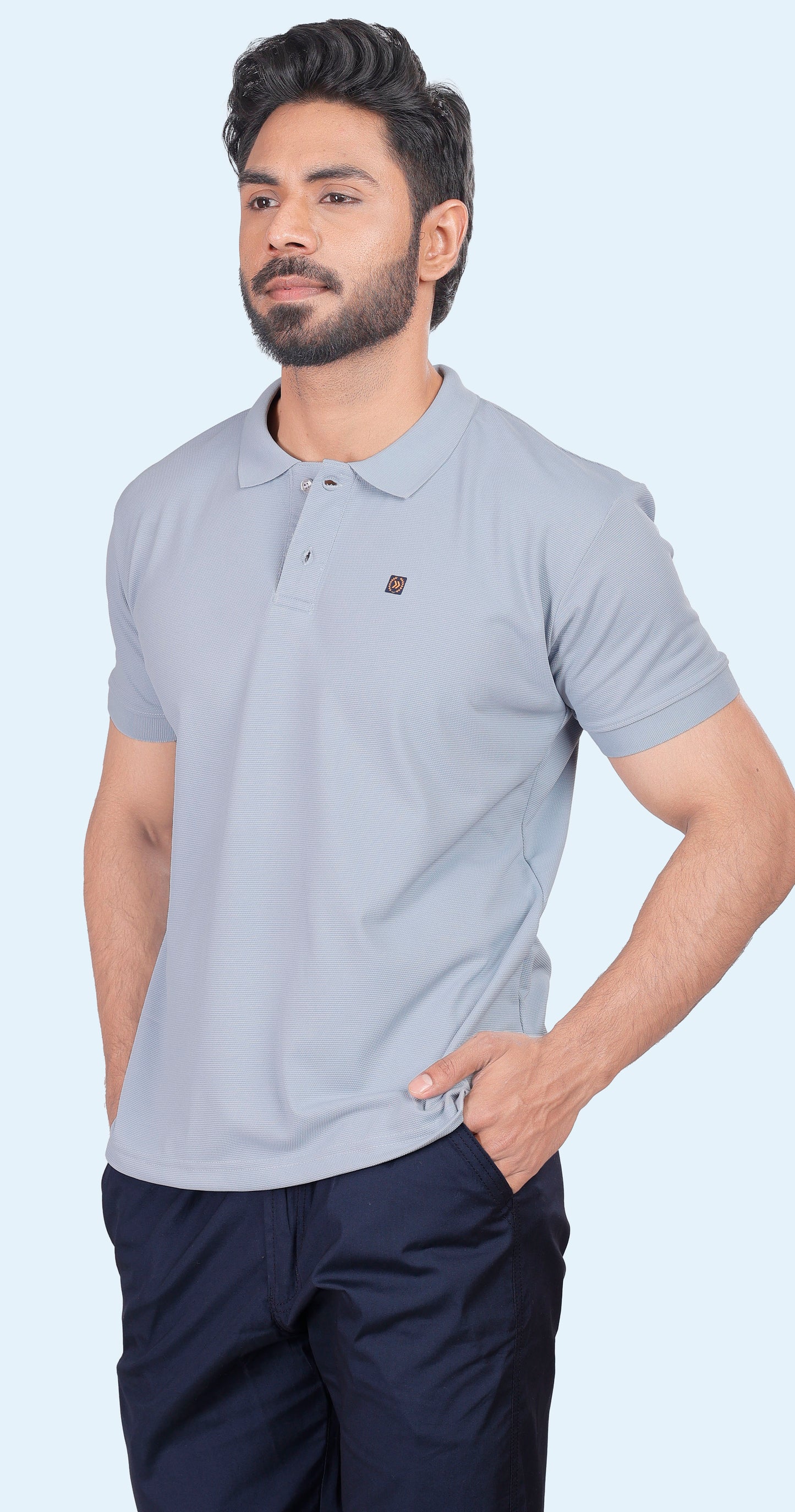 Men's Light Blue Classic Comfort Polo T-shirts