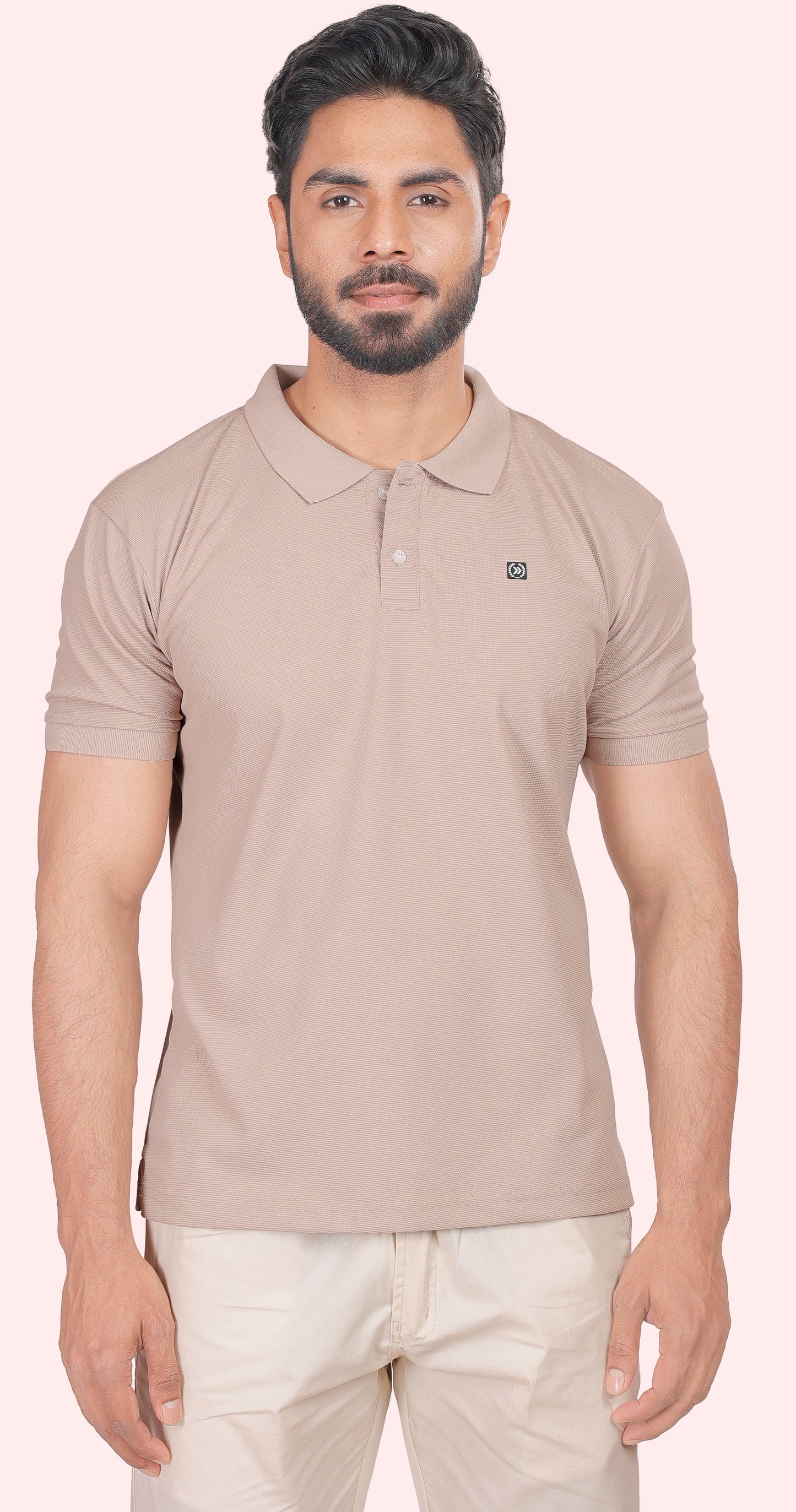 Men's Light Beige Classic Comfort Polo T-shirts