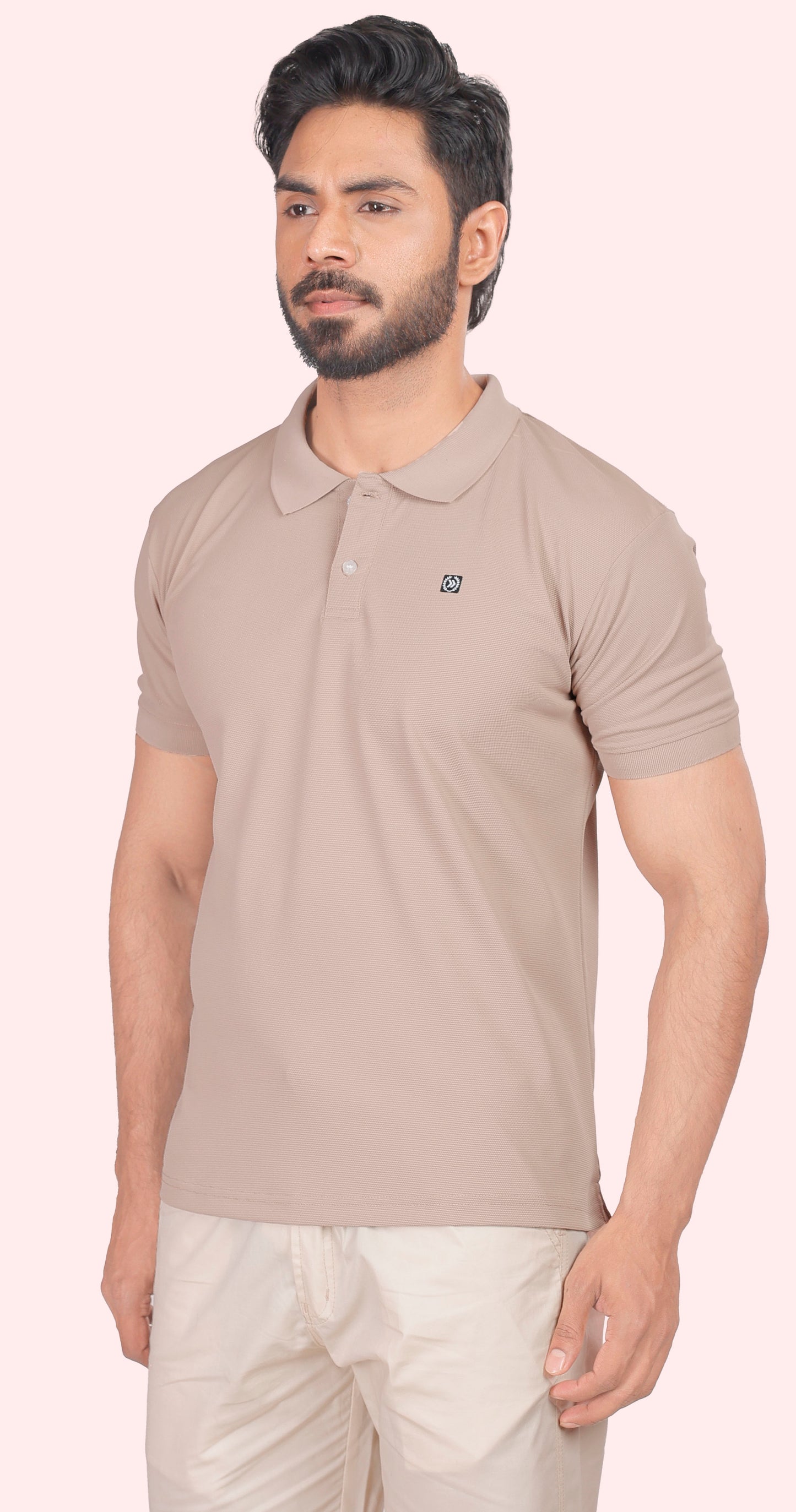Men's Light Beige Classic Comfort Polo T-shirts