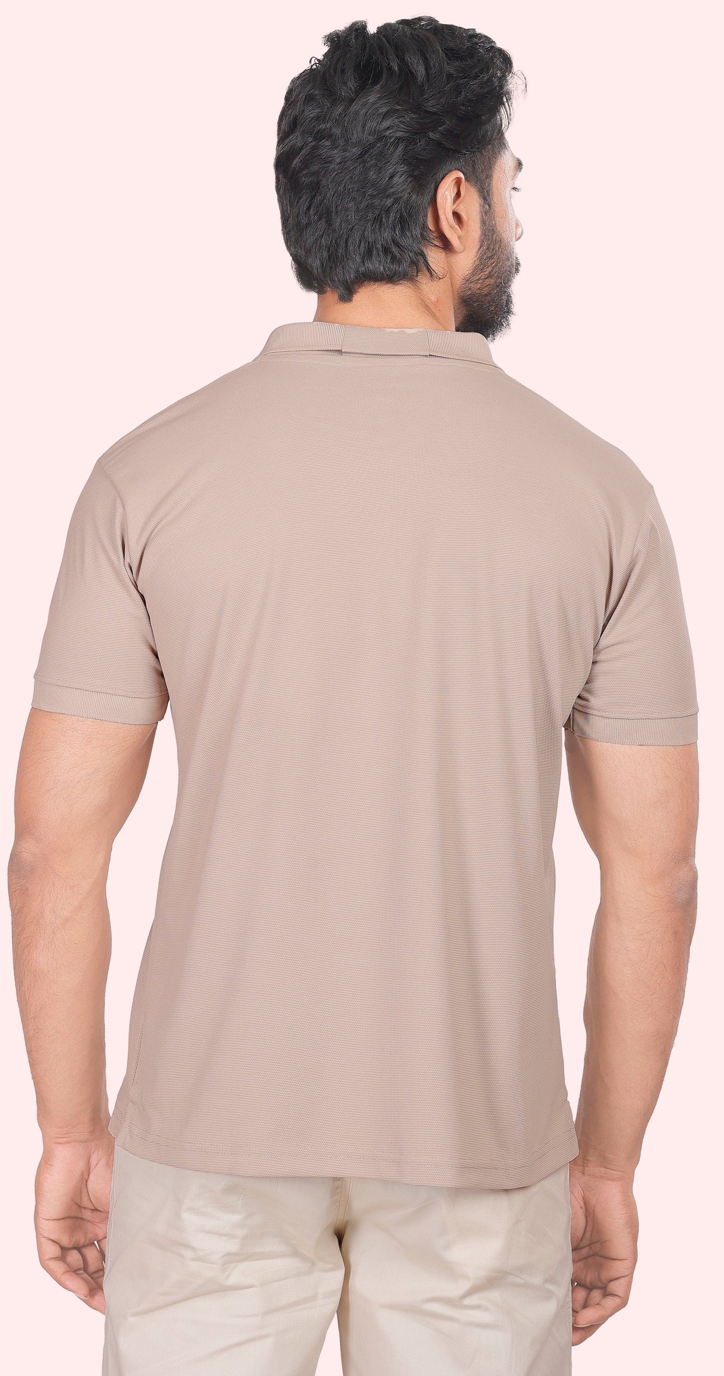 Men's Light Beige Classic Comfort Polo T-shirts