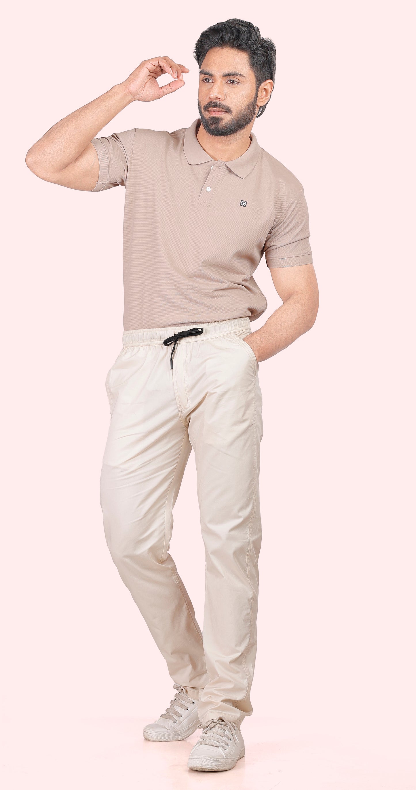 Men's Light Beige Classic Comfort Polo T-shirts